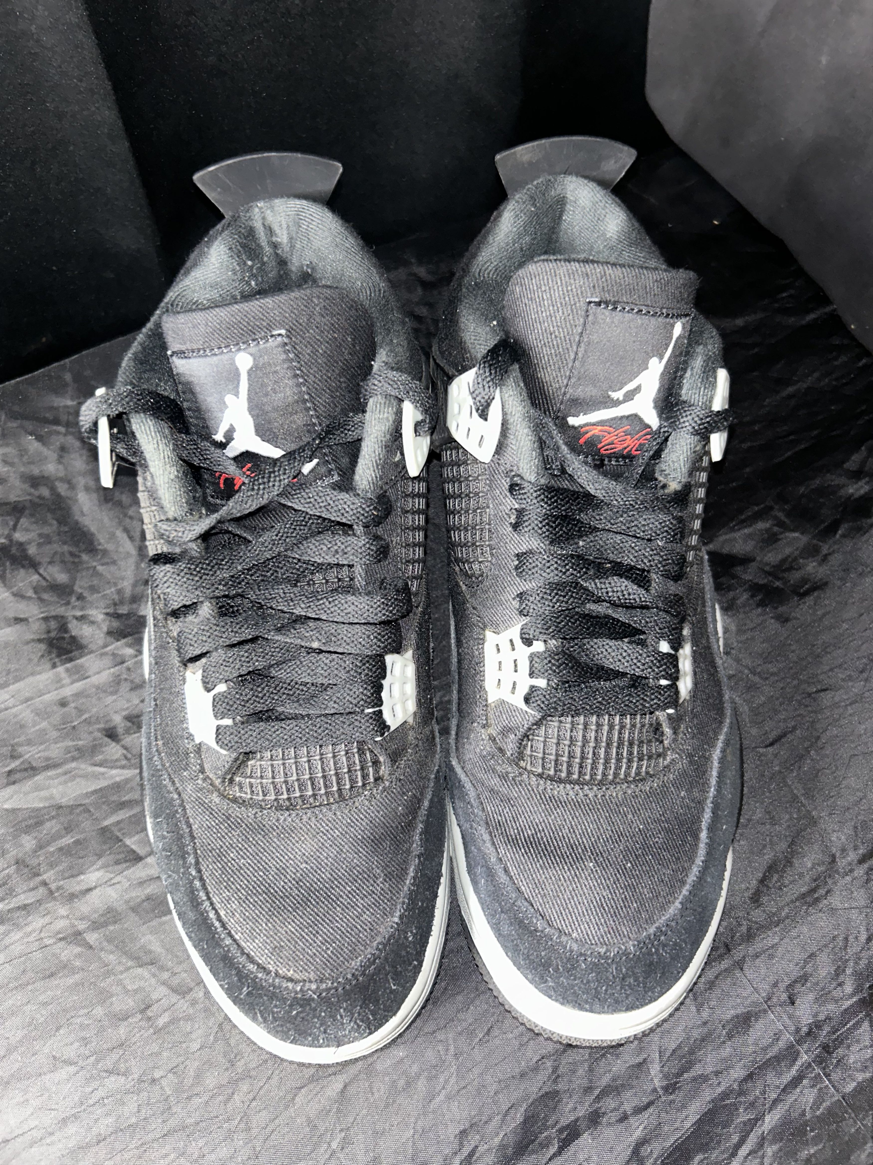 Jordan Brand Air Jordan 4 Retro Black Canvas Size US 9.5 / EU 42-43 - 3 Thumbnail