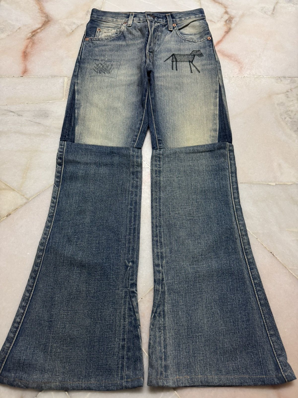 Levi's 💥RARE SELVEDGE💥LEVI'S ( LVC ) 505 BELL BOTTOM BIG E MUDWASH Size US 26 / EU 42 - 23 Thumbnail