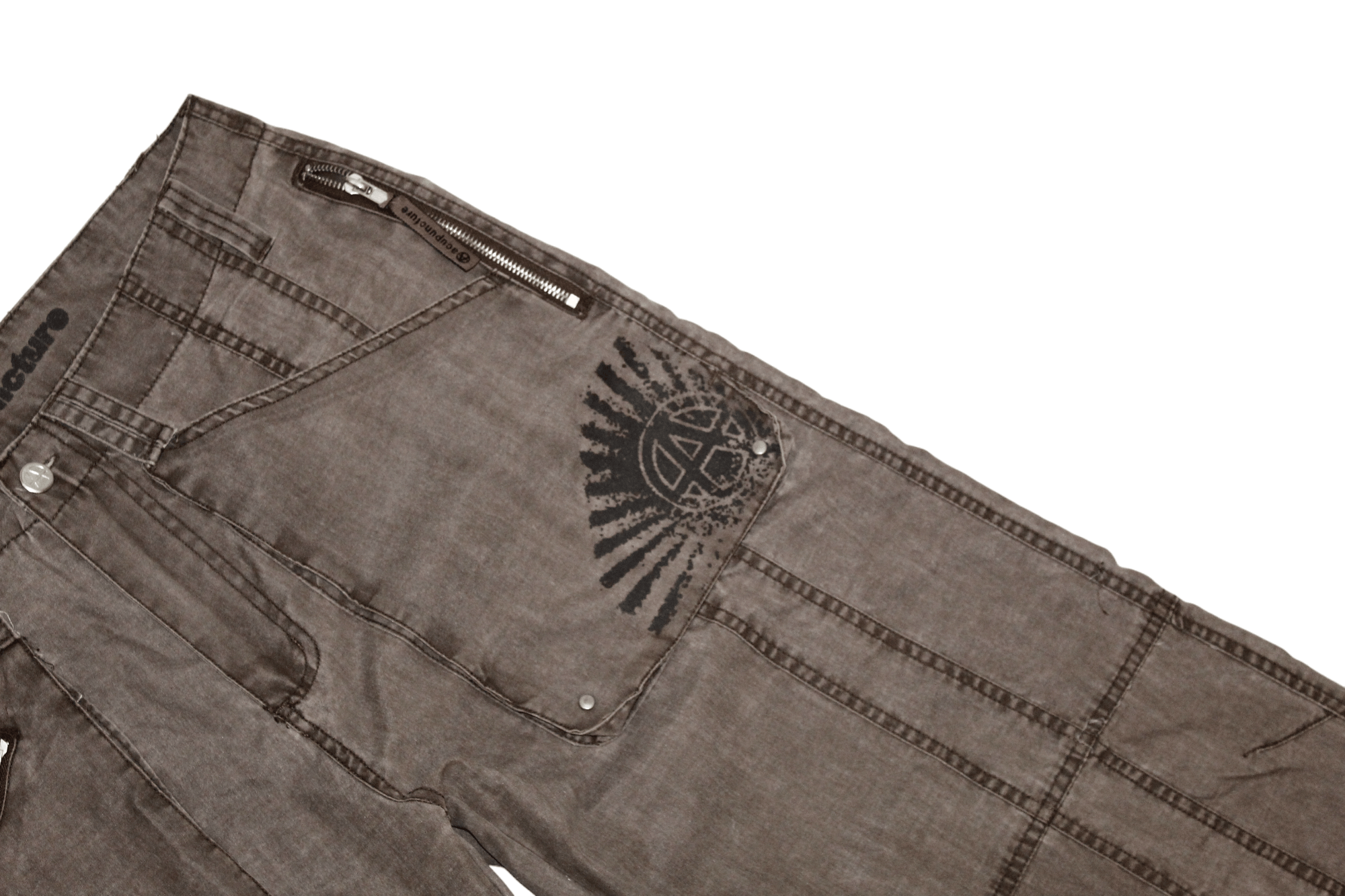Acupuncture 🔥Acupuncture "Anarchy" Patch Pocket Cargo Parachute Pants Size US 34 / EU 50 - 7 Thumbnail