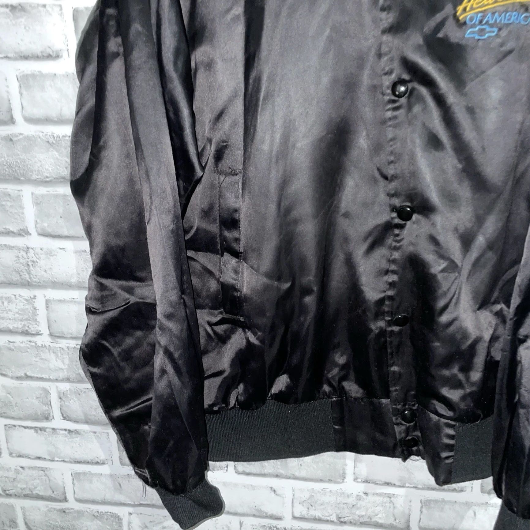 Vintage VTG Auburn Sportswear Chevrolet Satin Button Down Jacket Mens L USA Satin Windbreaker Jacket Black USA Chevrolet Button-Down Mens L VTG Sportswear Size US L / EU 52-54 / 3 - 4 Thumbnail