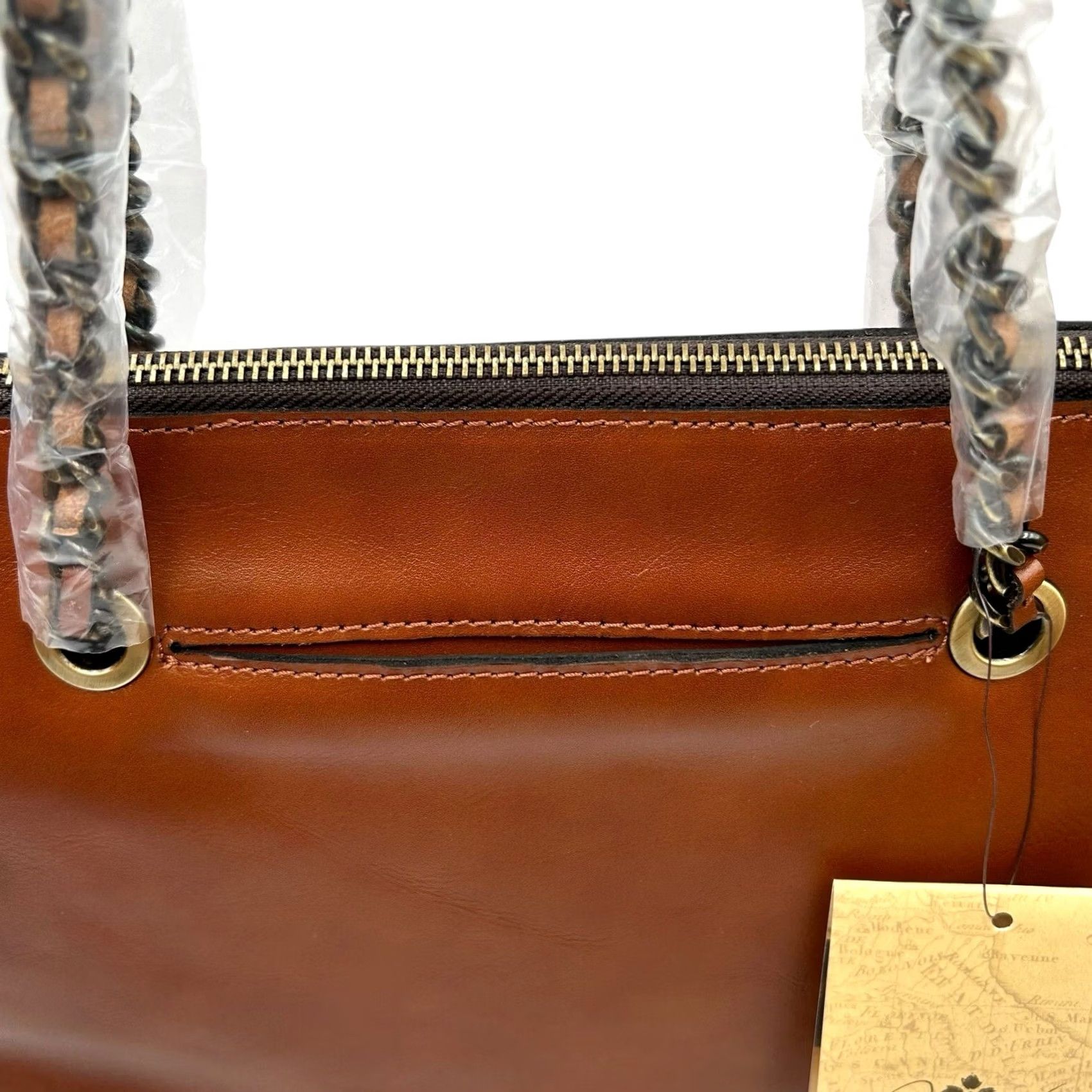 Patricia Nash Patricia Nash Belle Leather Tote Bag Brown Vintage-inspired Look 11X13X5 Women Large Bag Tote Brown 13 in 11 in 5 in Size ONE SIZE - 7 Thumbnail