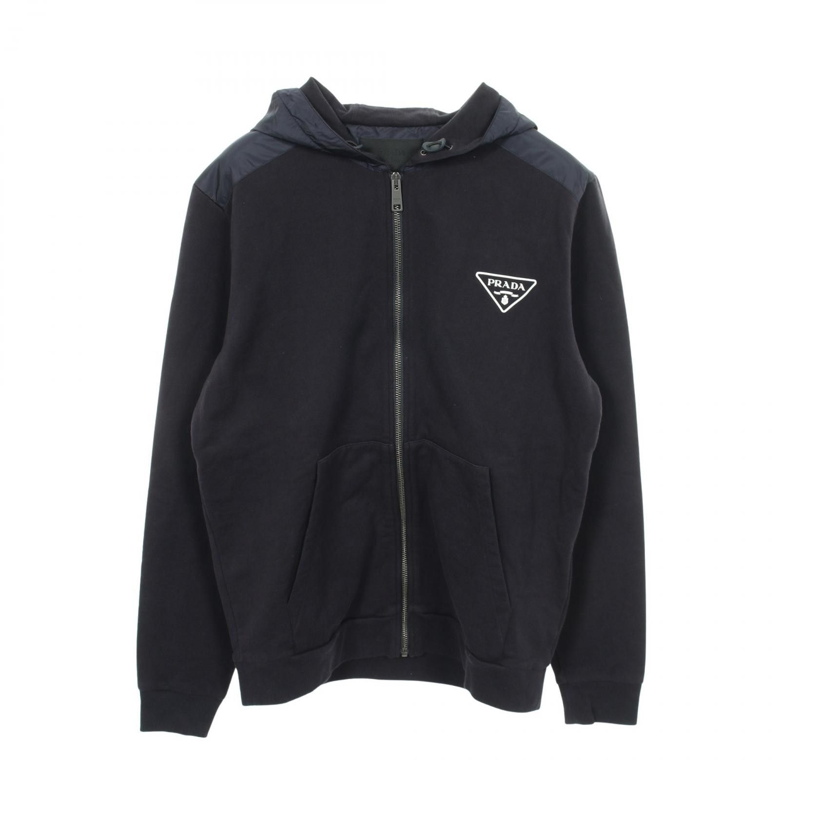 Prada Prada Prada RE-NYLON Cotton Nylon Hoodie Textile Sweatshirts & Hoodies DUTY FREE for USA Size ONE SIZE - 1 Thumbnail
