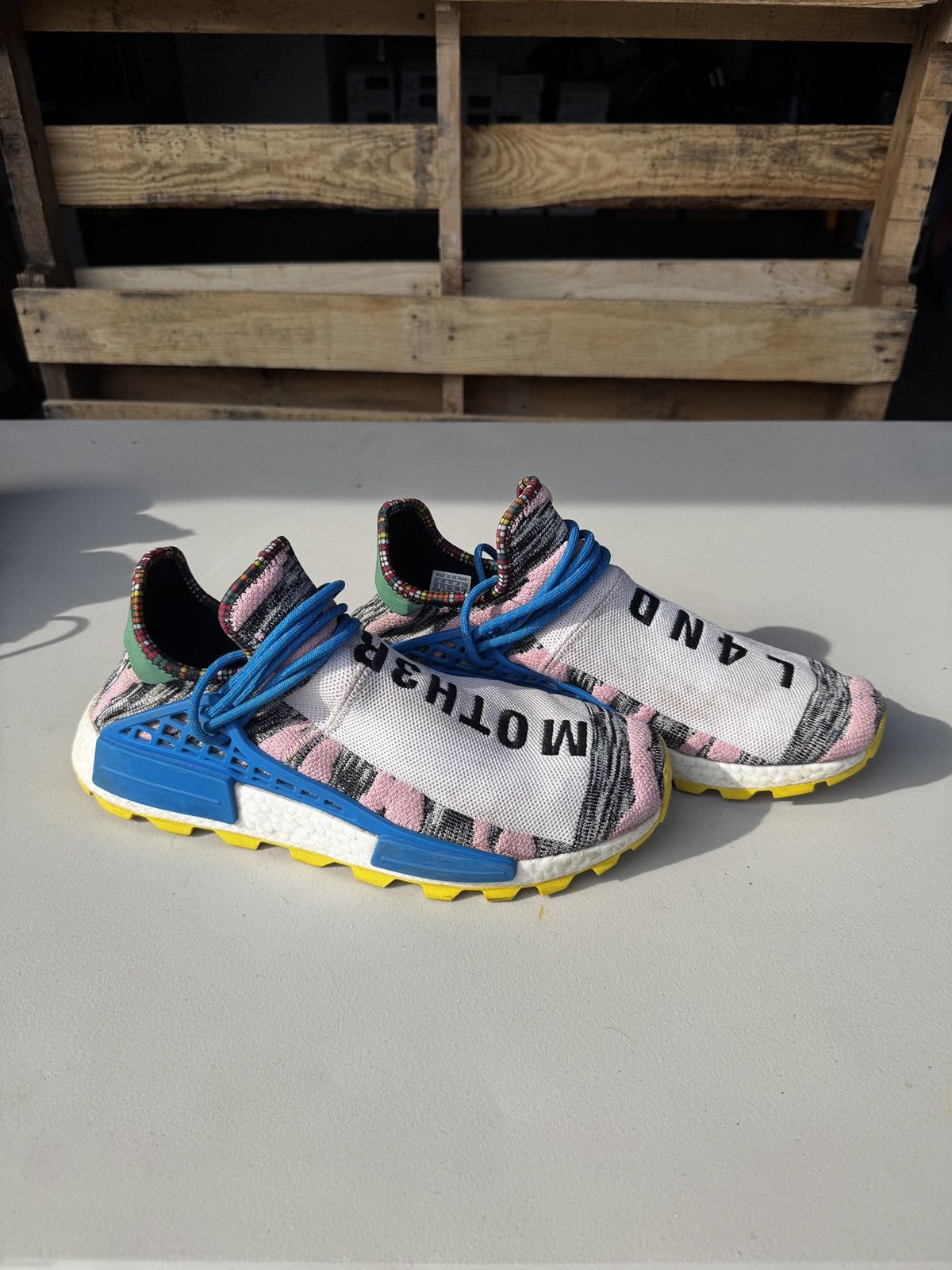 Adidas × Pharrell Pharrell x Adidas NMD Human Race Trail ‘solar pack’ Size US 12 / EU 45 - 1 Thumbnail