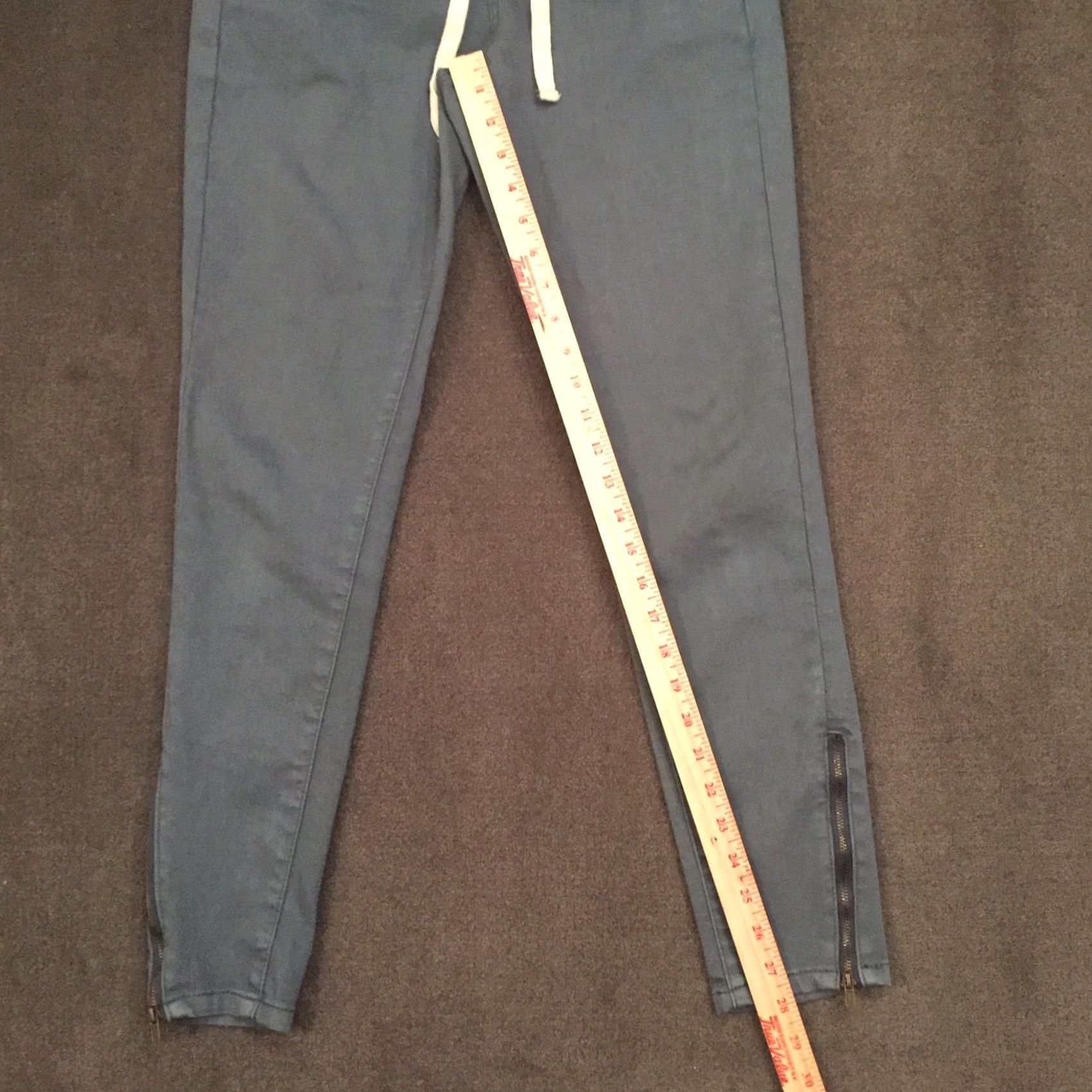 Vintage Easel Pants Womens Small Gray Ankle Zip Drawstring Chino Skinny Casual 28in Inseam Womens Size 28" / US 6 / IT 42 - 4 Thumbnail