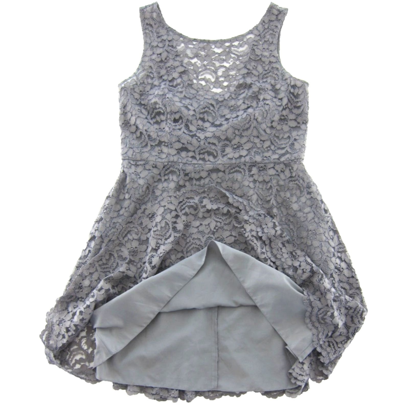 Vintage David's Bridal Grey Embroidered Floral Lace Sleeveless Sheath Tank Dress 14 Size XL / US 12-14 / IT 48-50 - 5 Thumbnail