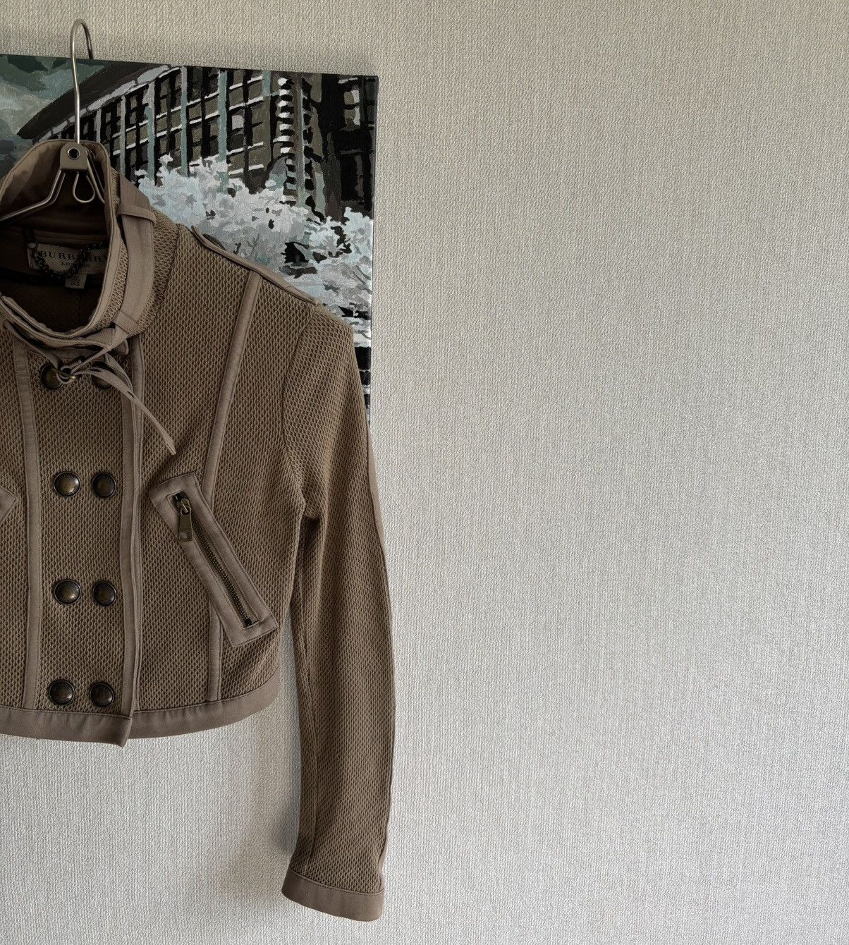 Burberry × Designer × Vintage Burberry Biker Army Mesh Bomber Jacket Size S / US 4 / IT 40 - 2 Thumbnail