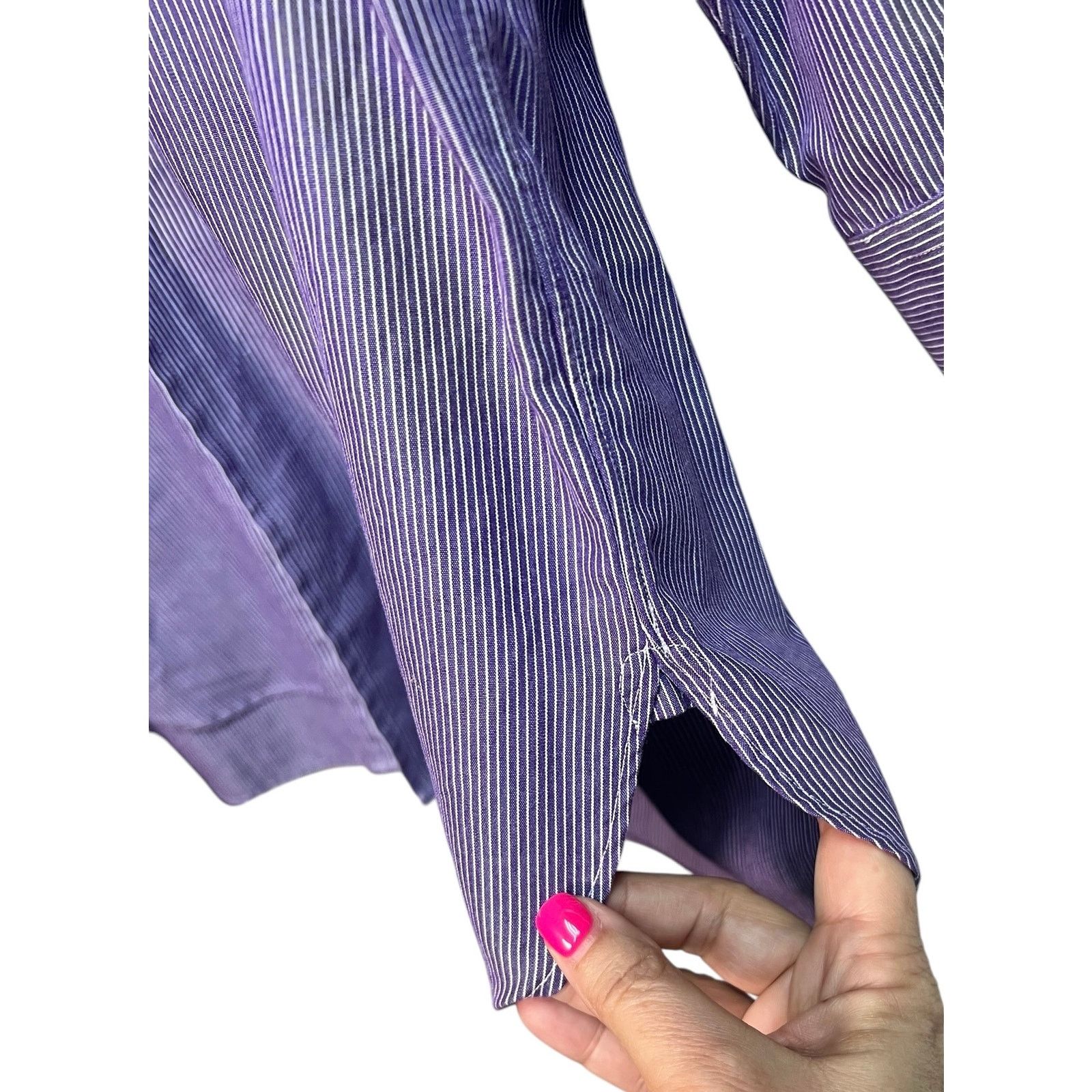 Ralph Lauren Ralph Lauren McMeel Cotton Purple Striped Button Front Men's Size US L / EU 52-54 / 3 - 8 Thumbnail