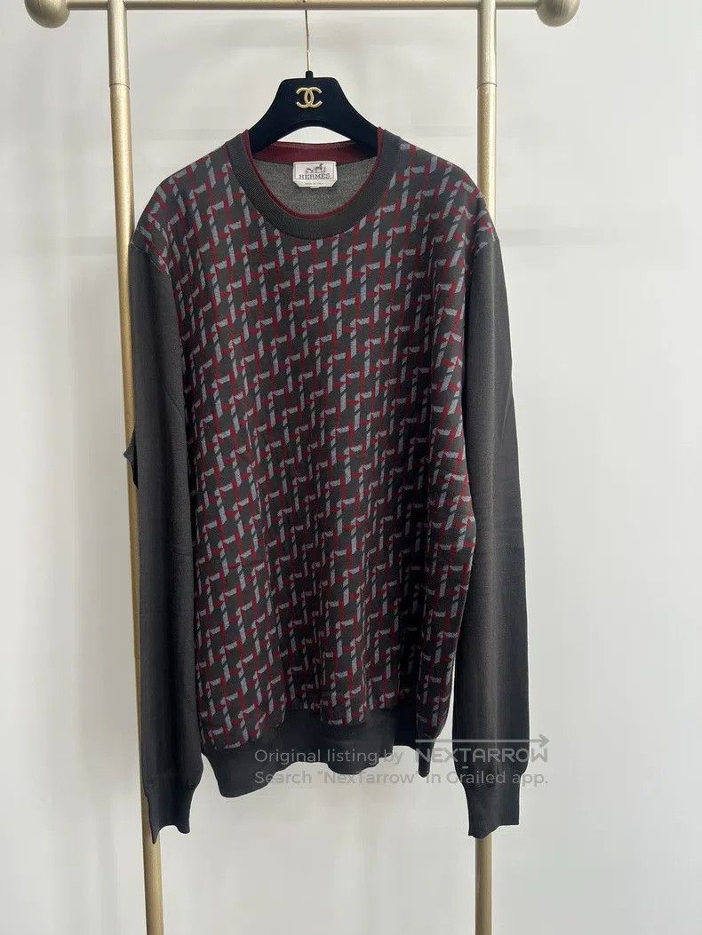 Hermes Hermes size 3XL Knitted wool sweater, front thick back thin Size US S / EU 44-46 / 1 - 1 Thumbnail