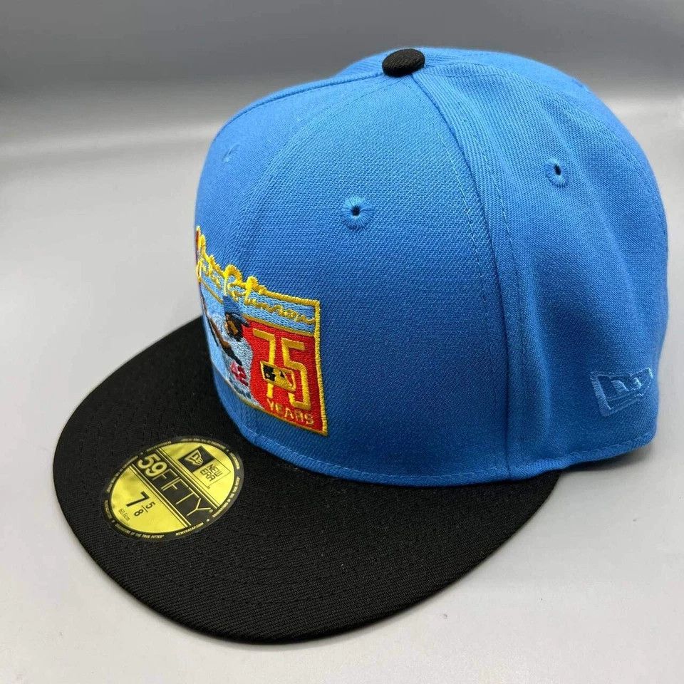 New Era Brooklyn Dodgers Jackie Robinson 42 Hat Men 7 5/8 MLB Fitted Size ONE SIZE - 4 Thumbnail