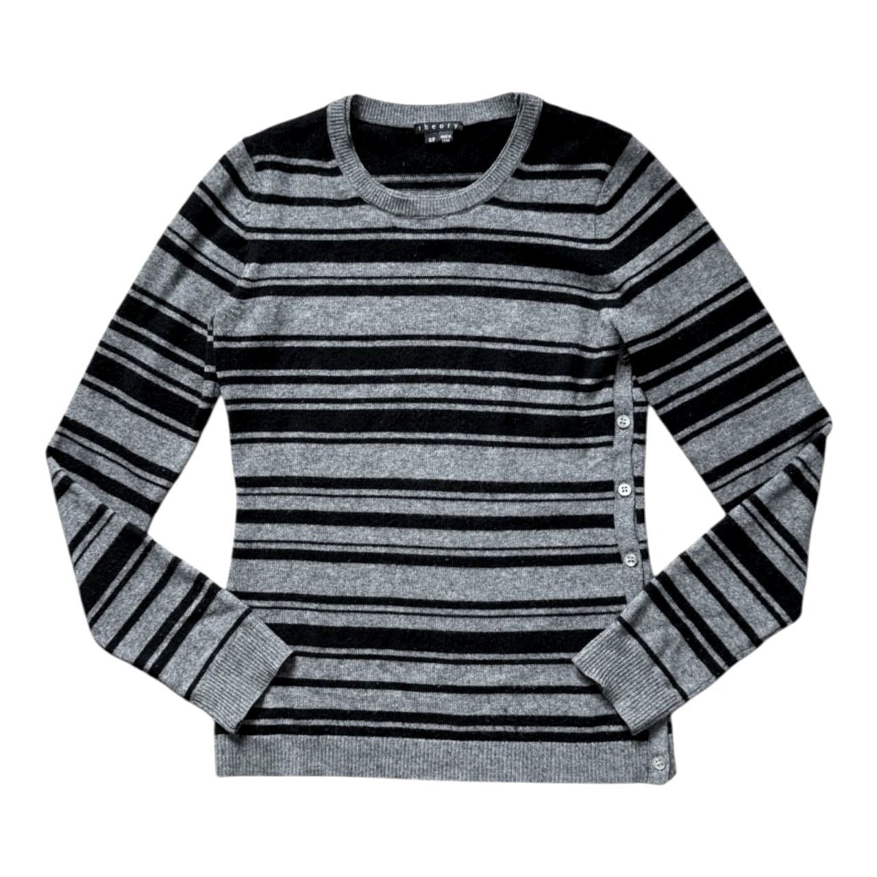 Theory Theory Gray/Black Cashmere Sweater | Size S Size S / US 4 / IT 40 - 1 Thumbnail