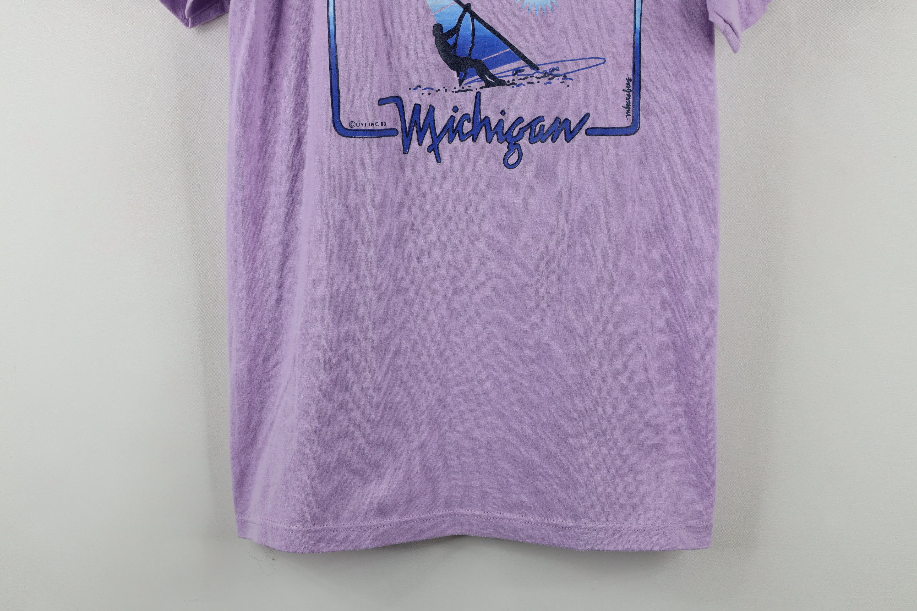 Russell Athletic × Vintage Vintage 80s Russell Athletic Michigan Windsail T-Shirt USA Size S / US 4 / IT 40 - 3 Thumbnail