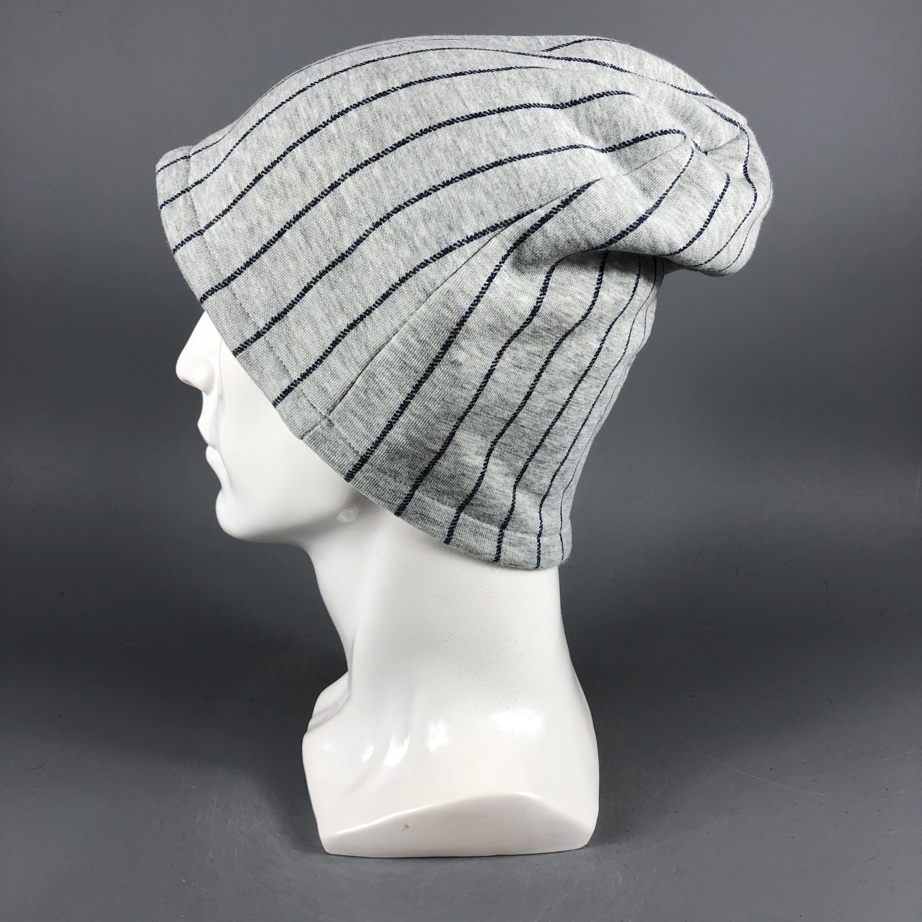 Japanese Brand × Vintage Unknown Stripe Cuffless Beanie Snow Hat Snow Cap -D975 Size ONE SIZE - 1 Thumbnail