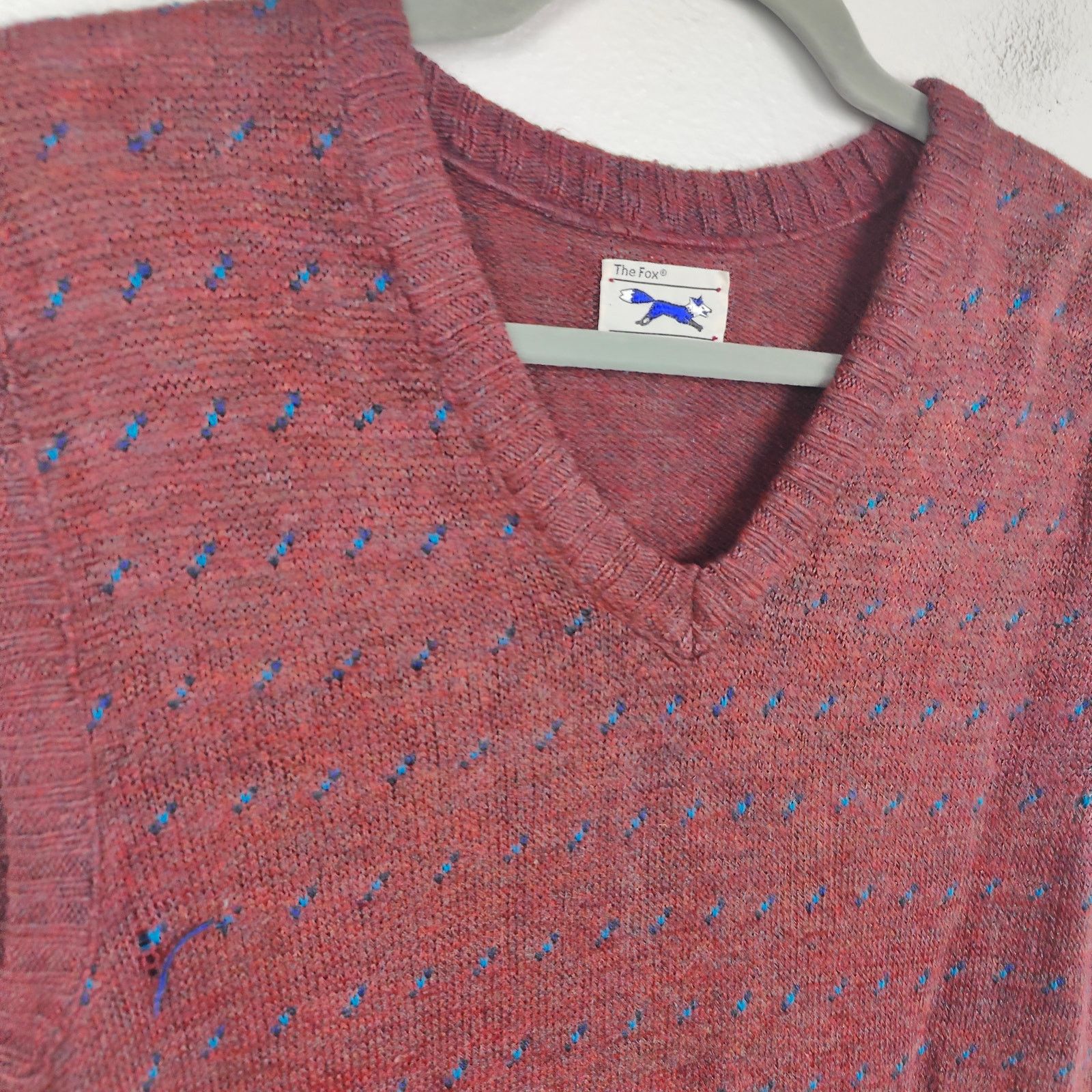 Other Vintage The Fox JC Penney Vest Mens XL Red Blue Speckled Size US XL / EU 56 / 4 - 2 Thumbnail