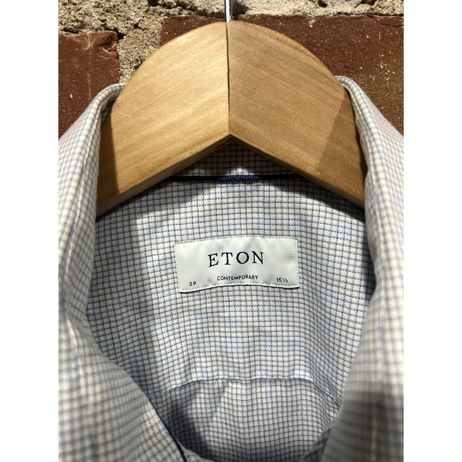 Vintage Eaton Men Blue Checkered Long Sleeve Button-Up Shirt 15.5 Classic Fit Size 151/2 Regular Men's Shirt Blue Checks Button-Up Size US M / EU 48-50 / 2 - 3 Thumbnail