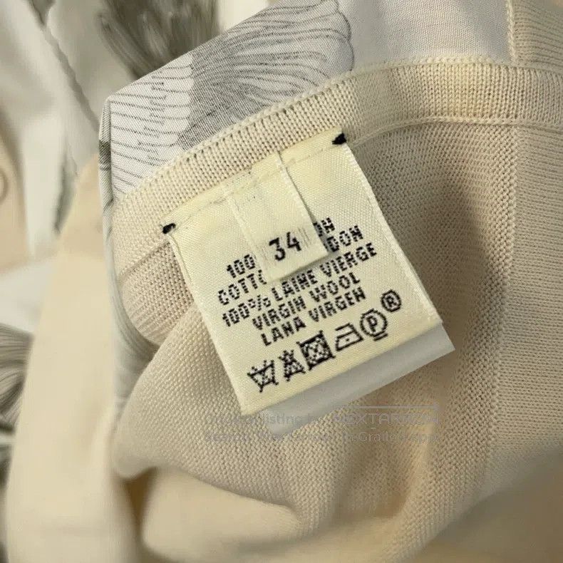 Hermes Hermes Beige patchwork faux two-piece knit cardigan sweate Size XXS / US 00 / IT 34 - 5 Thumbnail