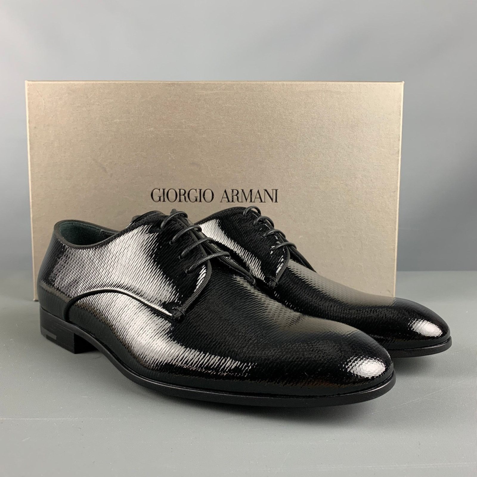 Giorgio Armani GIORGIO ARMANI Black Solid Leather Lace Up Lace Up Shoes Size US 6 / EU 39 - 10 Thumbnail
