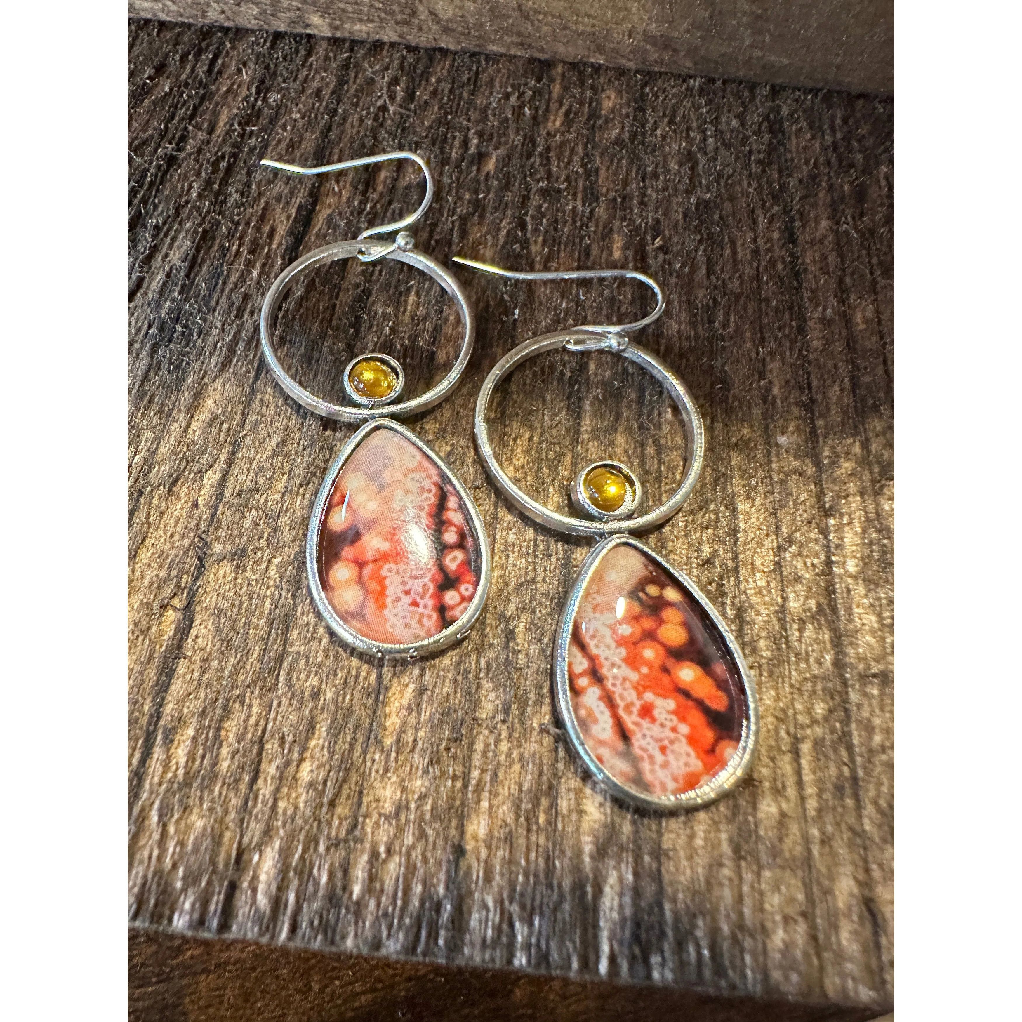 Other Boho Hippie Western Delicate Pink Floral Circle Silver Drop Size ONE SIZE - 6 Thumbnail