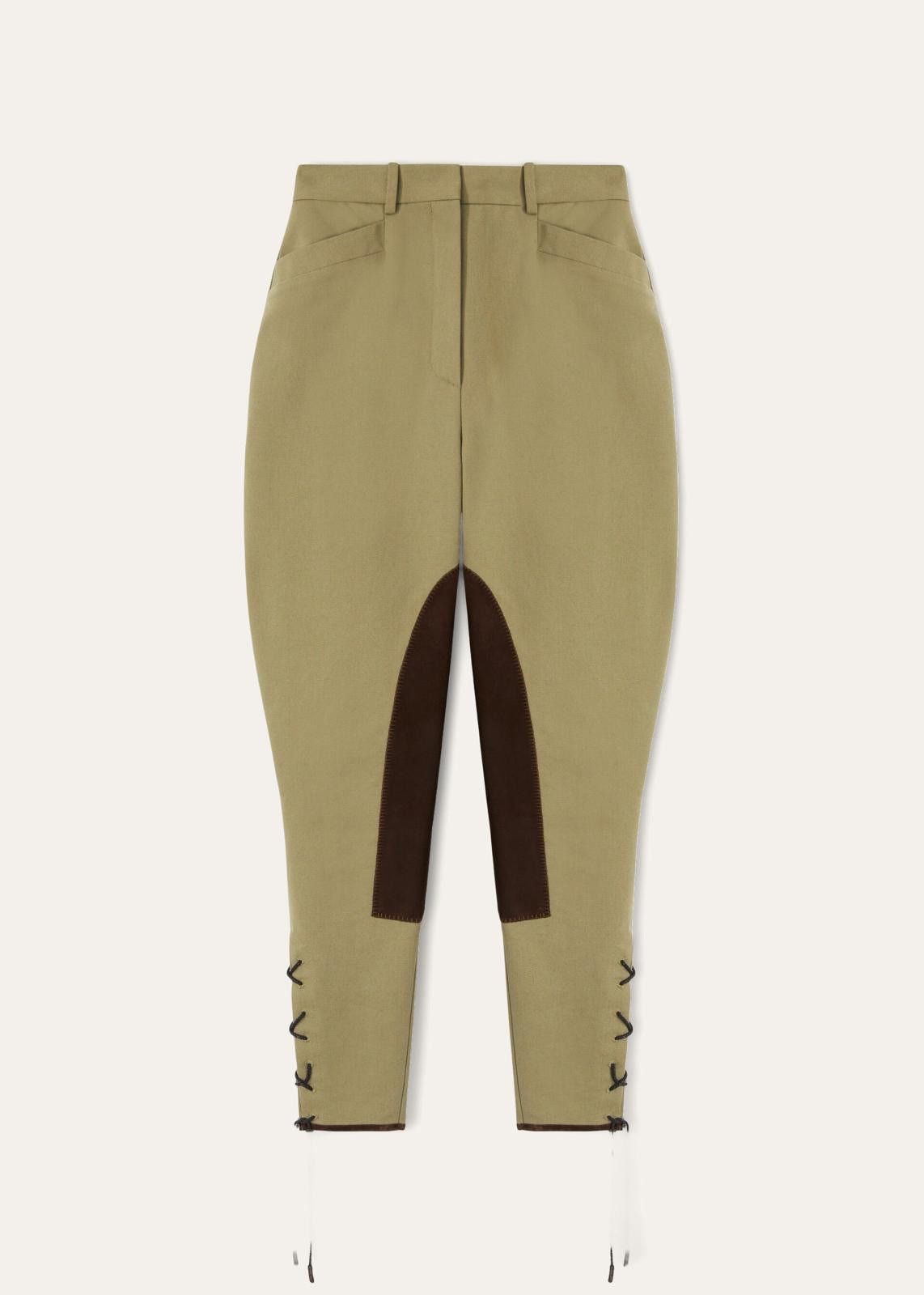 Loro Piana o1srvl11e0125 Ayman Horsey Trouser in Khaki Size 26" / US 2 / IT 38 - 2 Thumbnail