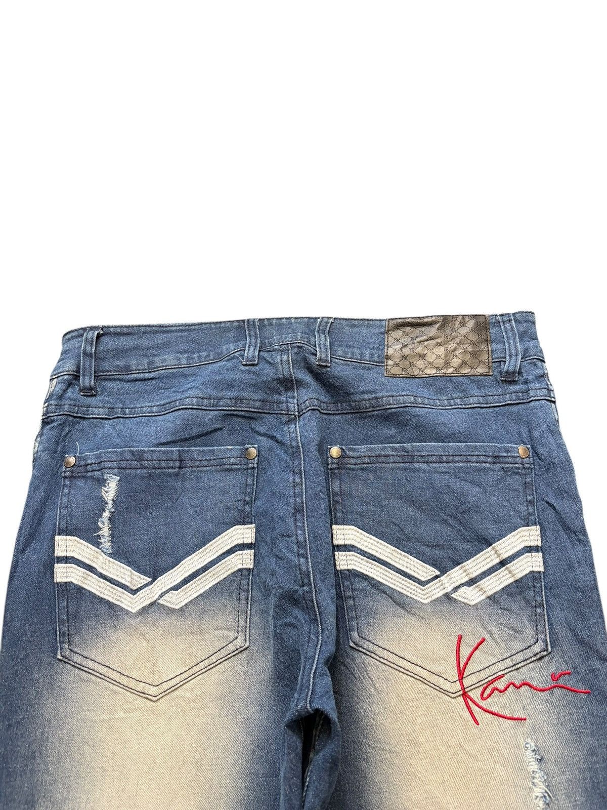 Karl Kani Vintage / Y2K Karl Kani Faded Wash Distress Jeans Size US 32 / EU 48 - 4 Thumbnail