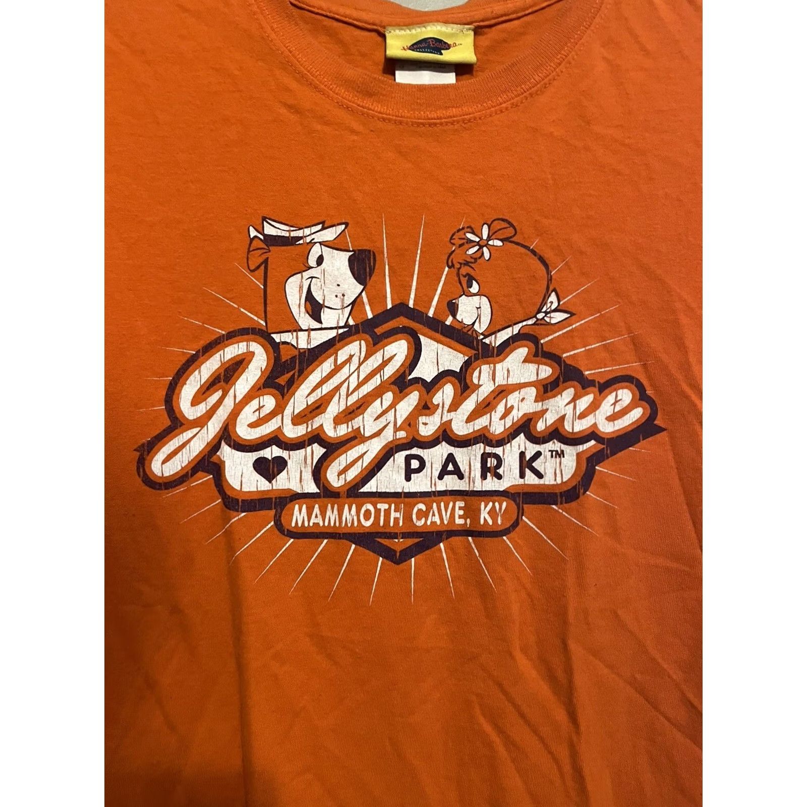 Vintage VINTAGE Yogi Bear Shirt Mens Jellystone Park Hanna Barbera Mammoth Cave D142 Short Sleeve Crew Neck T-Shirt Orange 28” Length L Size US L / EU 52-54 / 3 - 2 Thumbnail