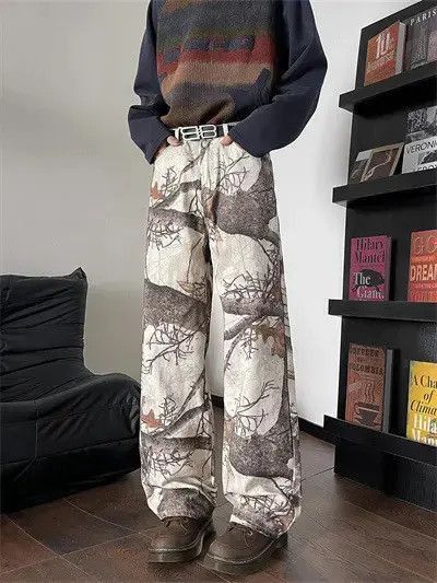 Japanese Brand Retro loose printed casual jeans Size US 32 / EU 48 - 2 Thumbnail