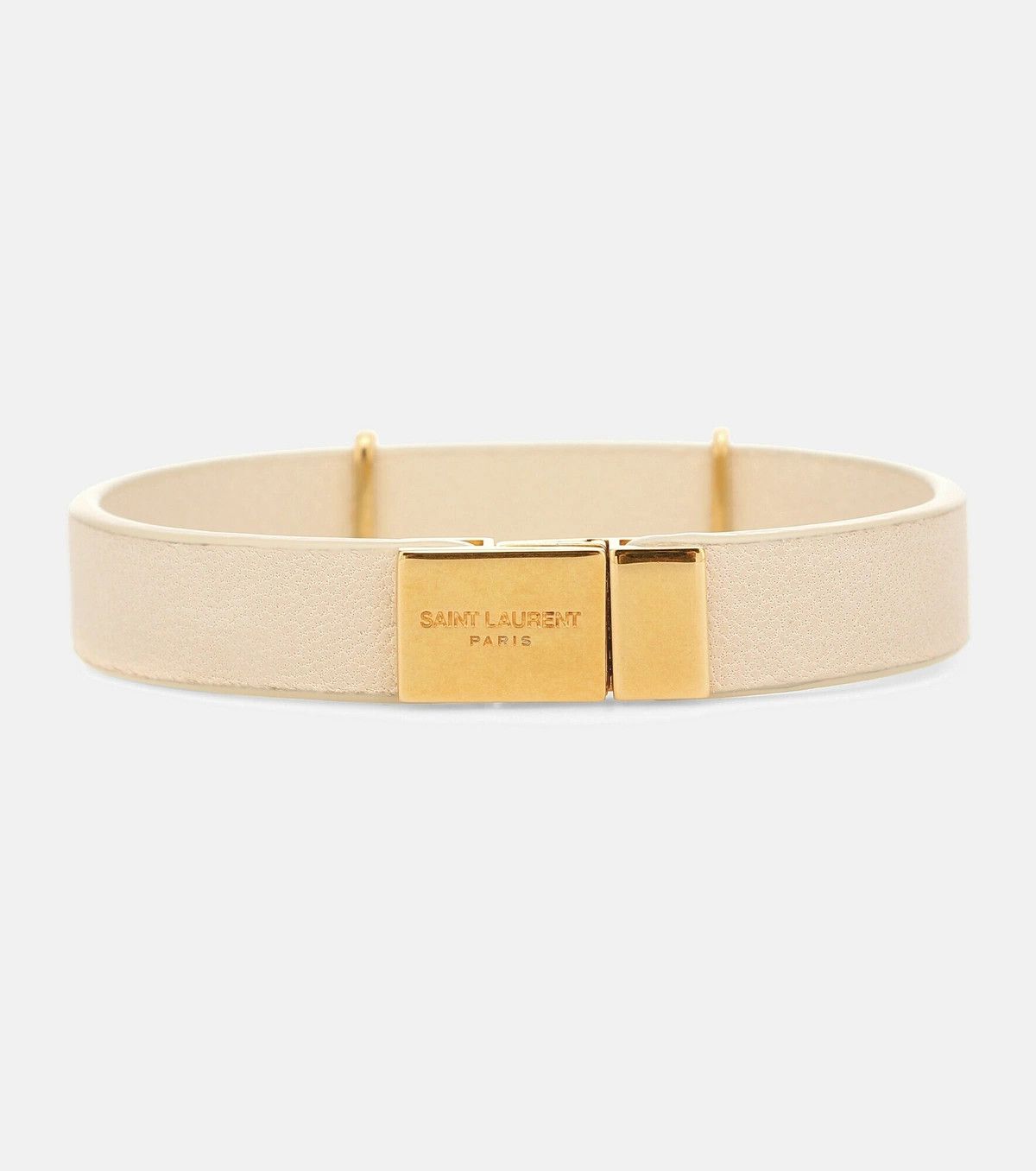 Saint Laurent Paris o1b1hav110125 Size: S / Double Wrap Bracelet Leather Beige Size ONE SIZE - 2 Thumbnail