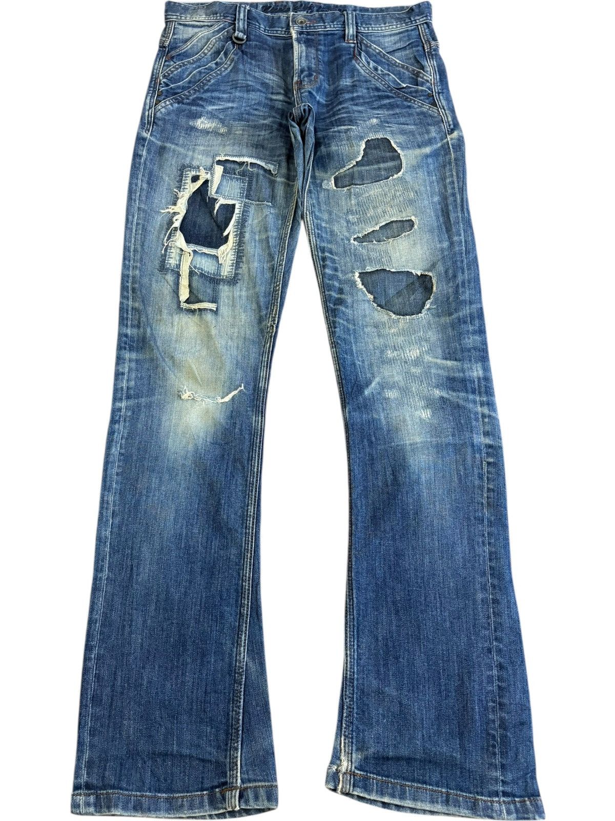 If Six Was Nine Vintage Nicole Club For Men Patch Distressed Flare Jeans Size US 32 / EU 48 - 1 Thumbnail