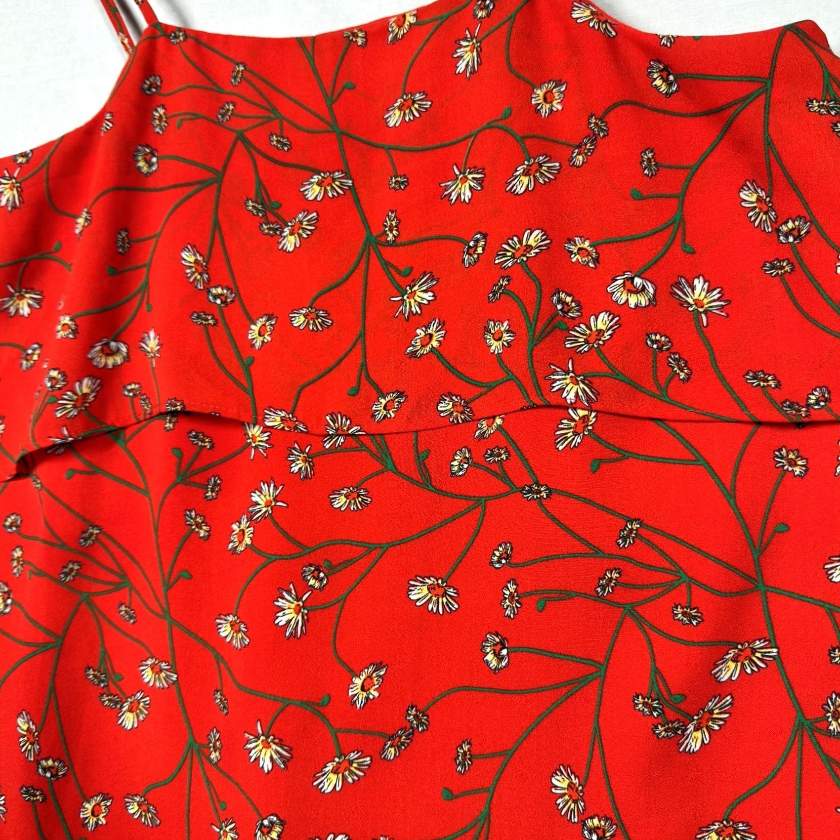 Vintage Tabitha Webb Dress Womens Red Midi Flowy Layered Floral Cottage Romantic Sundress 0 Size XS / US 0-2 / IT 36-38 - 3 Thumbnail