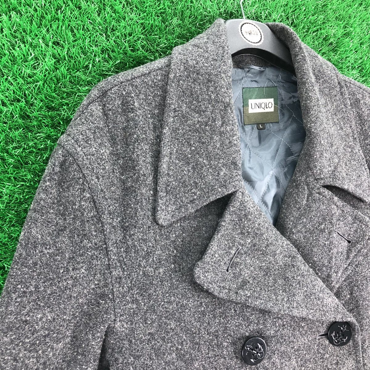 Uniqlo Vintage 90's Uniqlo Wool Peacoat Double Breasted Button Size US XL / EU 56 / 4 - 2 Thumbnail