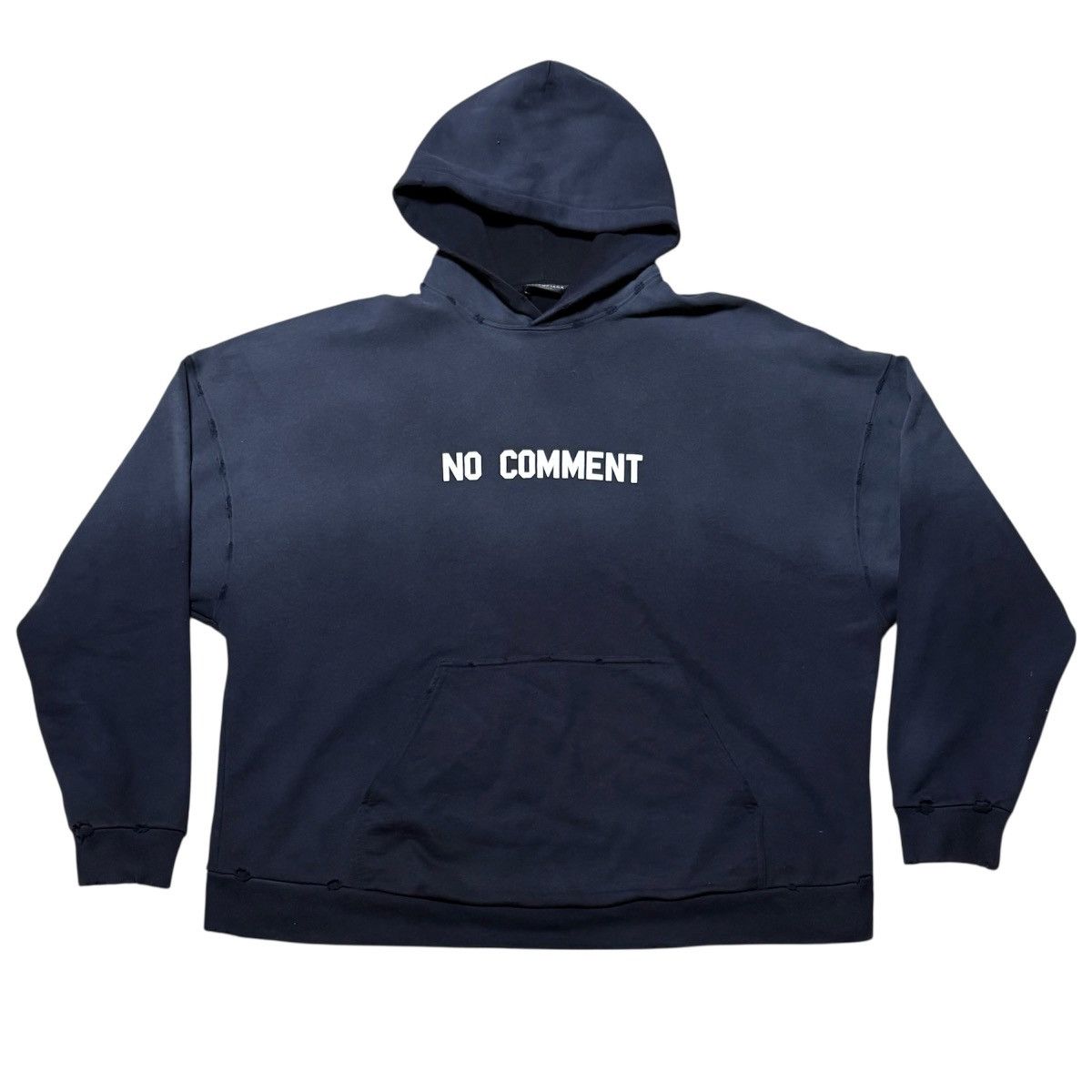 Balenciaga SPRING 22 BALENCIAGA BY DEMNA NO COMMENT DISTRESSED HOODIE 2 Size US M / EU 48-50 / 2 - 1 Thumbnail