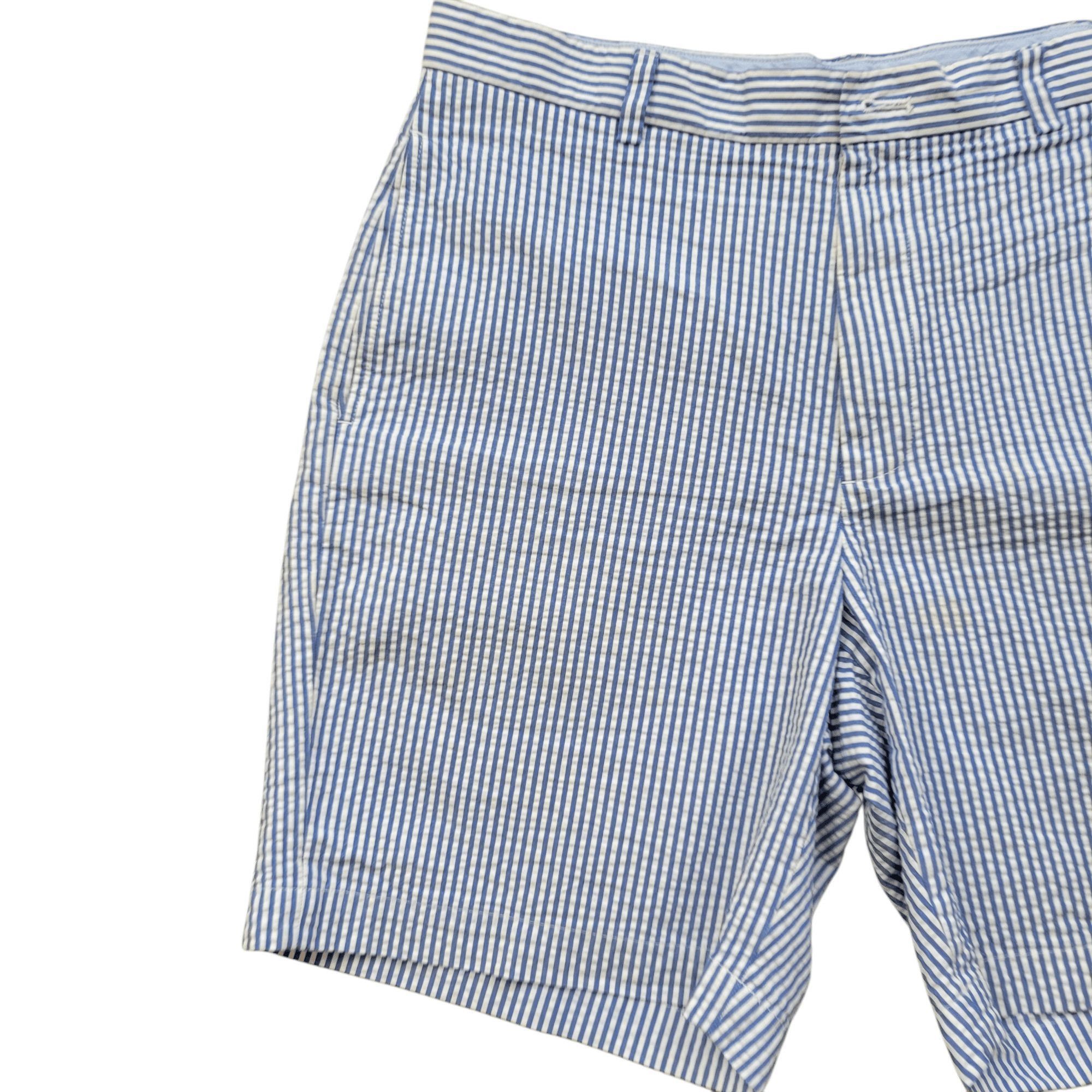 Brooks Brothers Brooks Brothers Seersucker Chino Shorts Blue White 100% 36 Size US 36 / EU 52 - 4 Thumbnail
