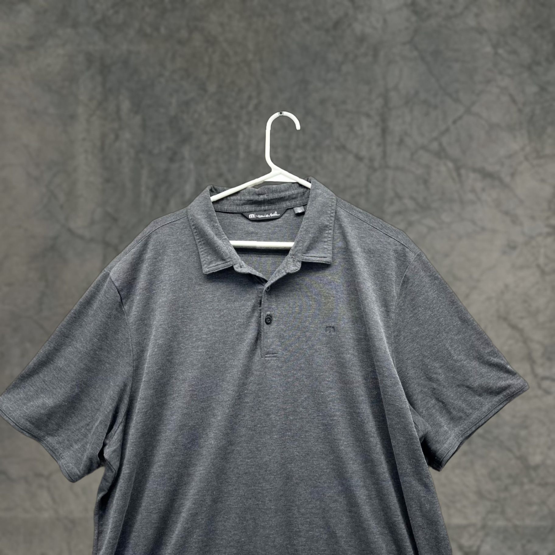 TravisMathew Travis Mathew Polo Shirt Men XXL Heather Gray Casual Pima Cotton Polyester Size US XXL / EU 58 / 5 - 1 Thumbnail
