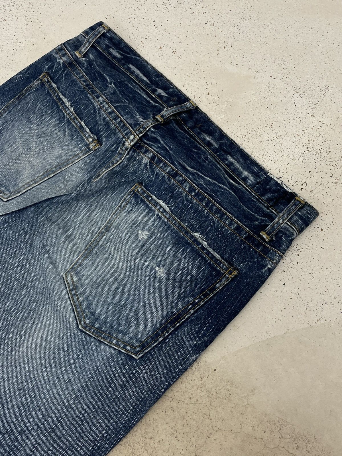 Japanese Brand Vintage Japan Designer 90’s Made Nippon Distressed War Jeans Size US 32 / EU 48 - 11 Thumbnail