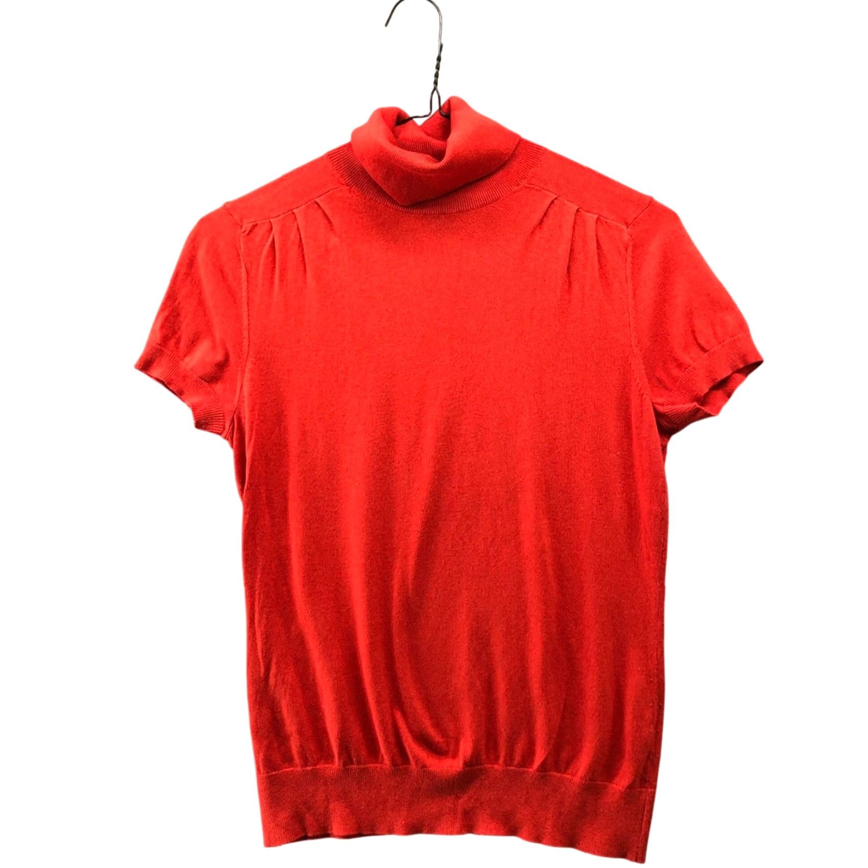 Banana Republic VINTAGE Banana Republic Short Sleeve Turtleneck Sweater Womens M Red Stretch Tight Knit Size M / US 6-8 / IT 42-44 - 2 Thumbnail