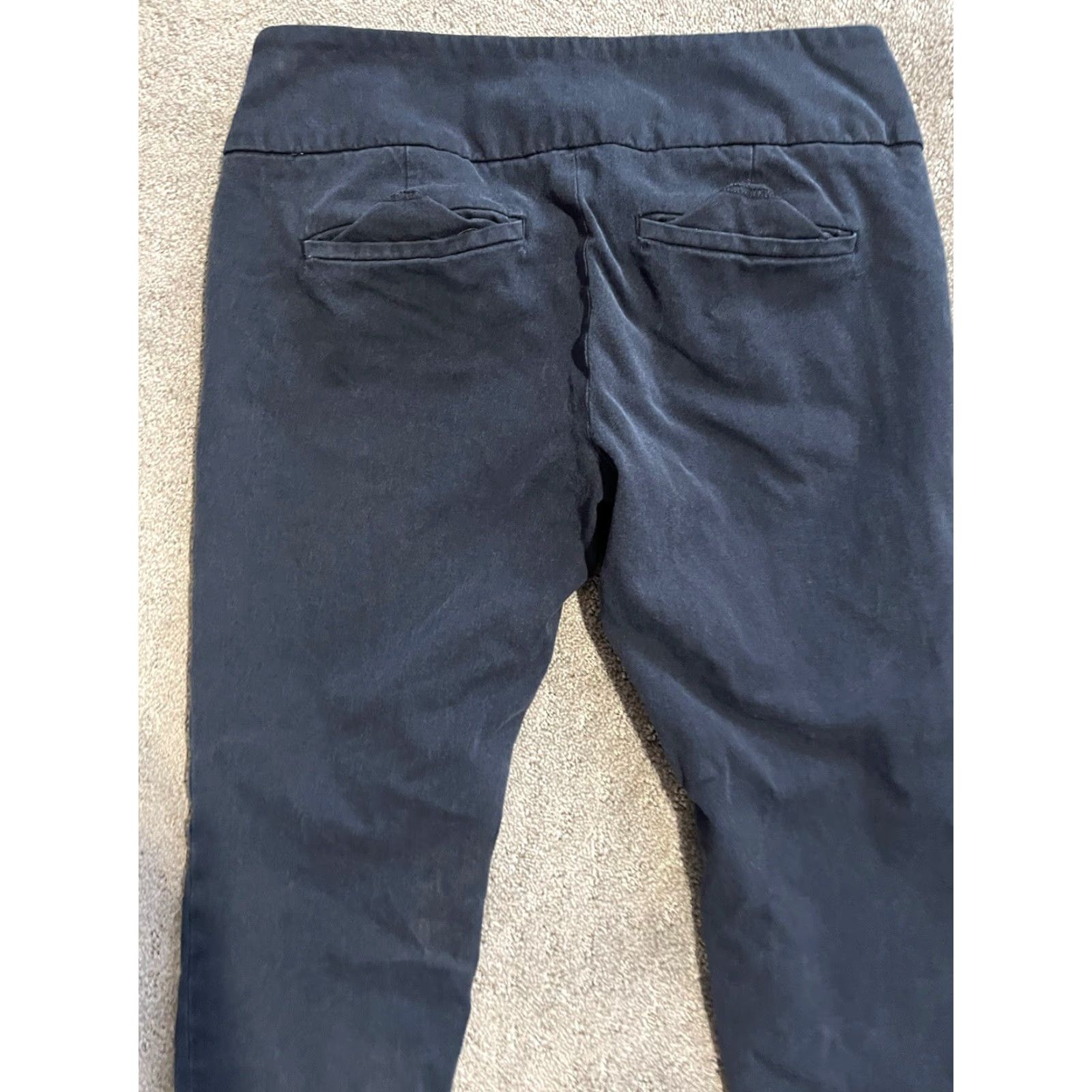 Ann Taylor Ann Taylor Loft Pants Womens Size 00 Navy Solid Stretch Skinny Ankle 26in Inseam Size 24" / US 00 / IT 34 - 4 Thumbnail