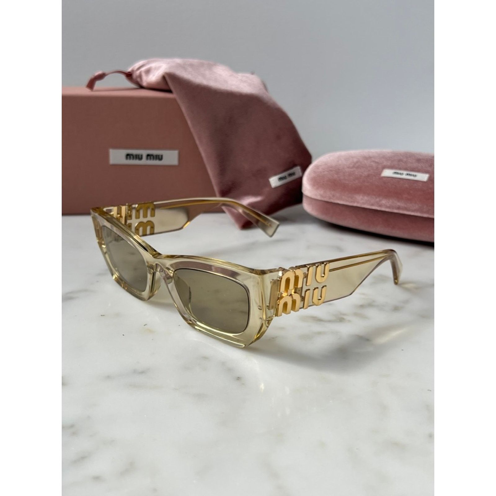 Miu Miu NEW Miu Miu MU09WS Transparent Sand Cat Eye
