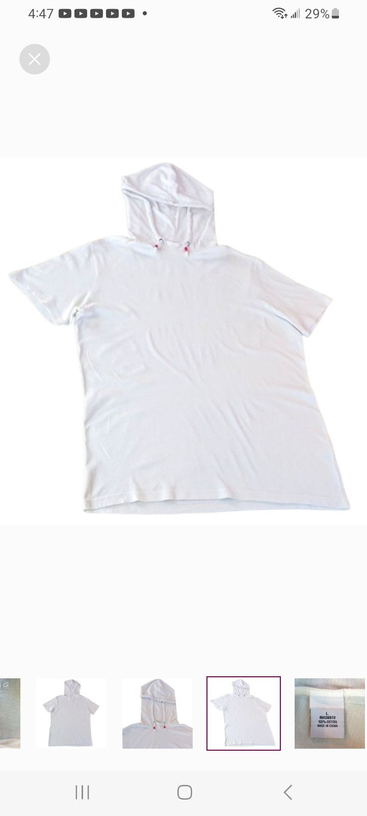 Jet Lag JETLAG OffWhite Hoodie-Short Sleeve Size US L / EU 52-54 / 3 - 7 Thumbnail