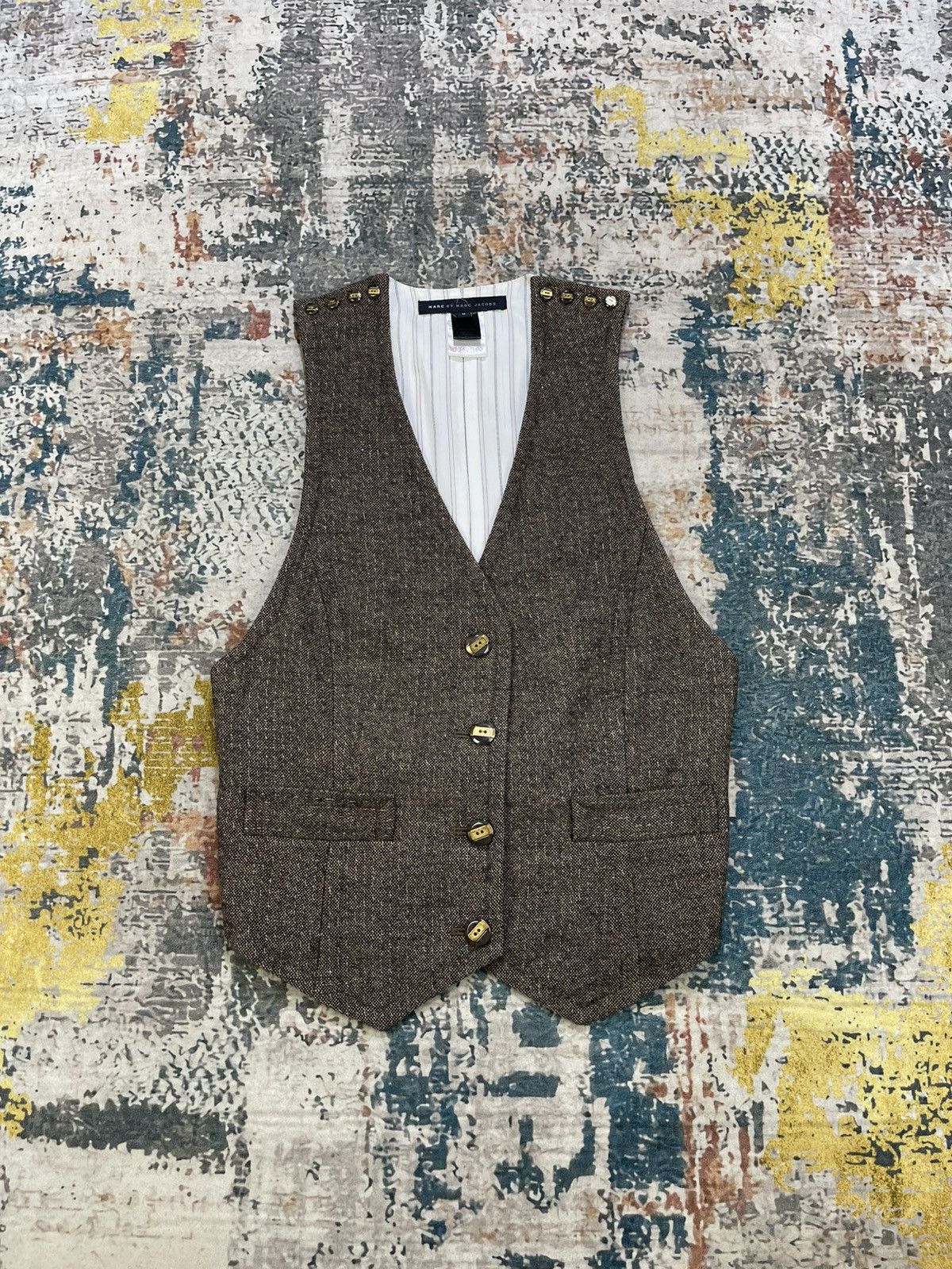 Marc by Marc Jacobs Marc By Marc Jacobs Wool Tweed Waistcoat Size M / US 6-8 / IT 42-44 - 1 Thumbnail
