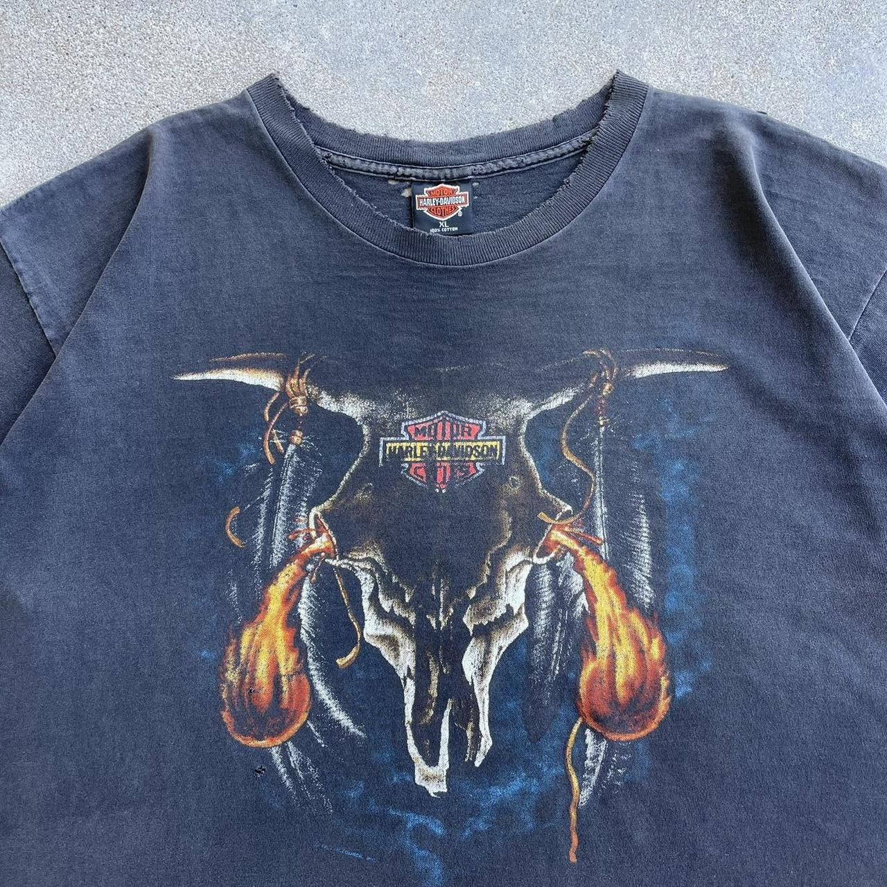 Japanese Brand × Vintage Crazy vintage distressed 90s Harley Davidson grunge tshirt Size US XL / EU 56 / 4 - 3 Thumbnail