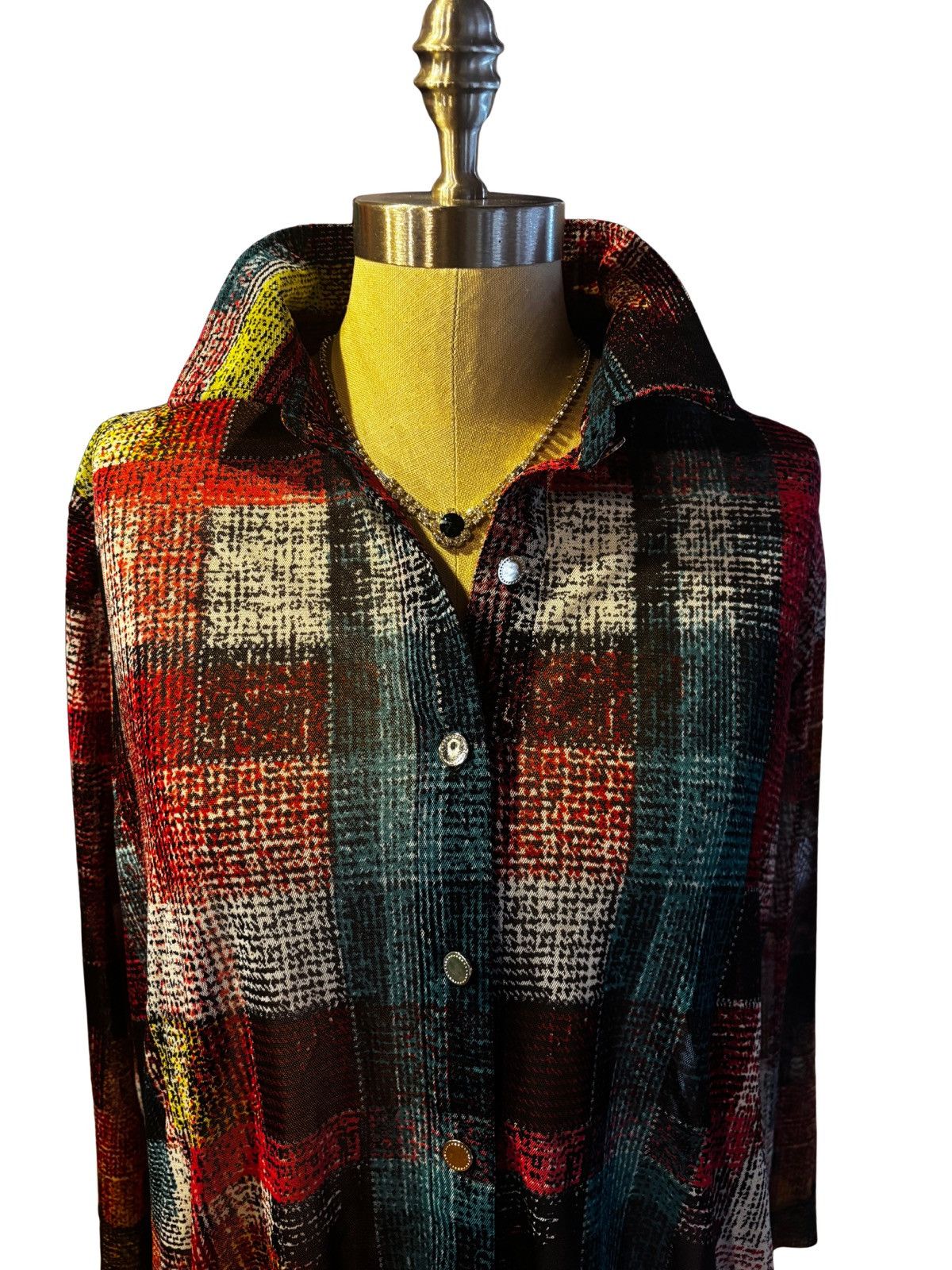 Other Women’s colorful Blouse.wt1203 Size XL / US 12-14 / IT 48-50 - 2 Thumbnail
