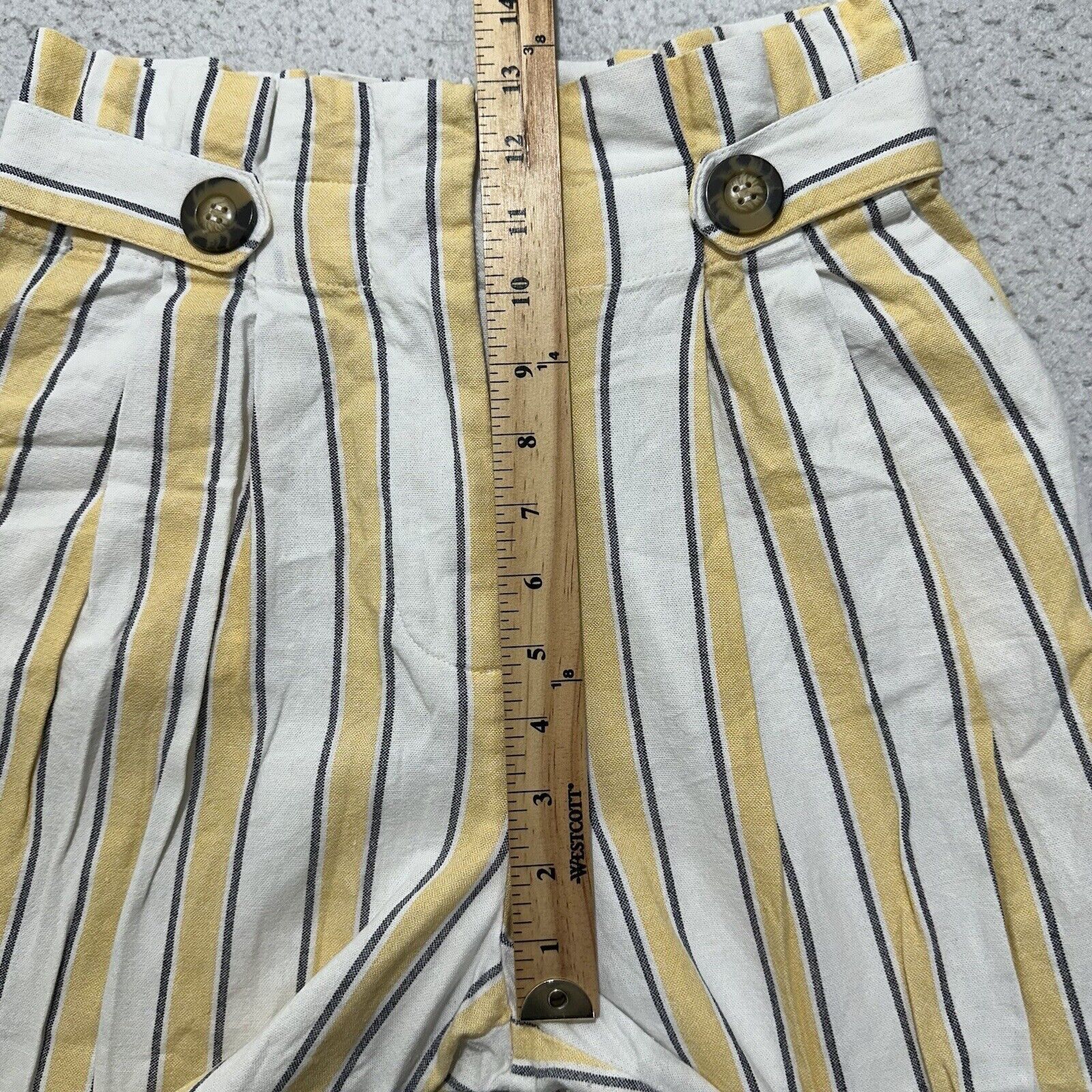 Topshop Top Shop 8 Summer Striped Yellow White High Waisted Pants Size 30" / US 8 / IT 44 - 11 Thumbnail