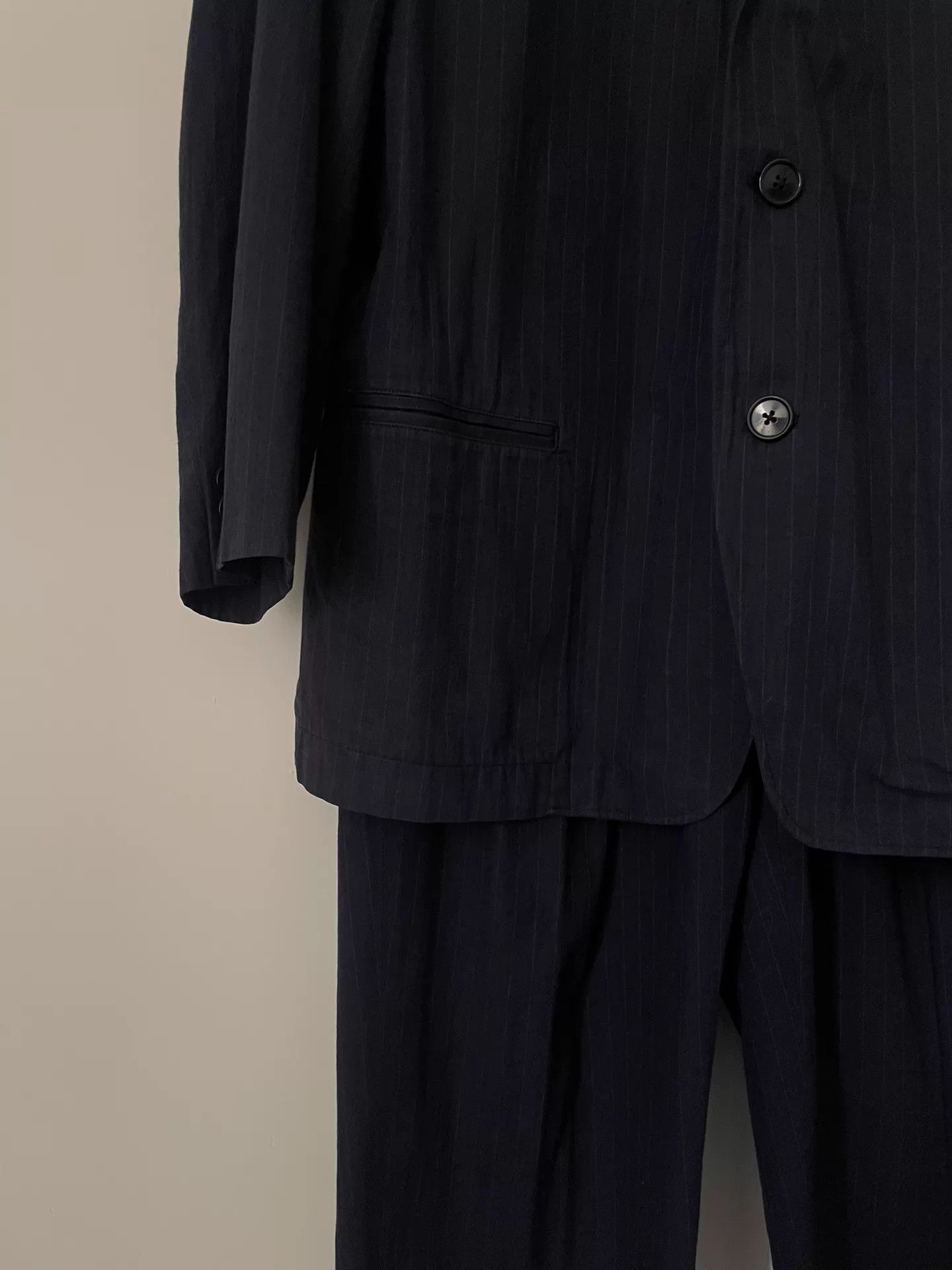 Yohji Yamamoto Yohji Yamamoto Vintage Cotton Navy Casual Suit Unisex S Size US S / EU 44-46 / 1 - 3 Thumbnail