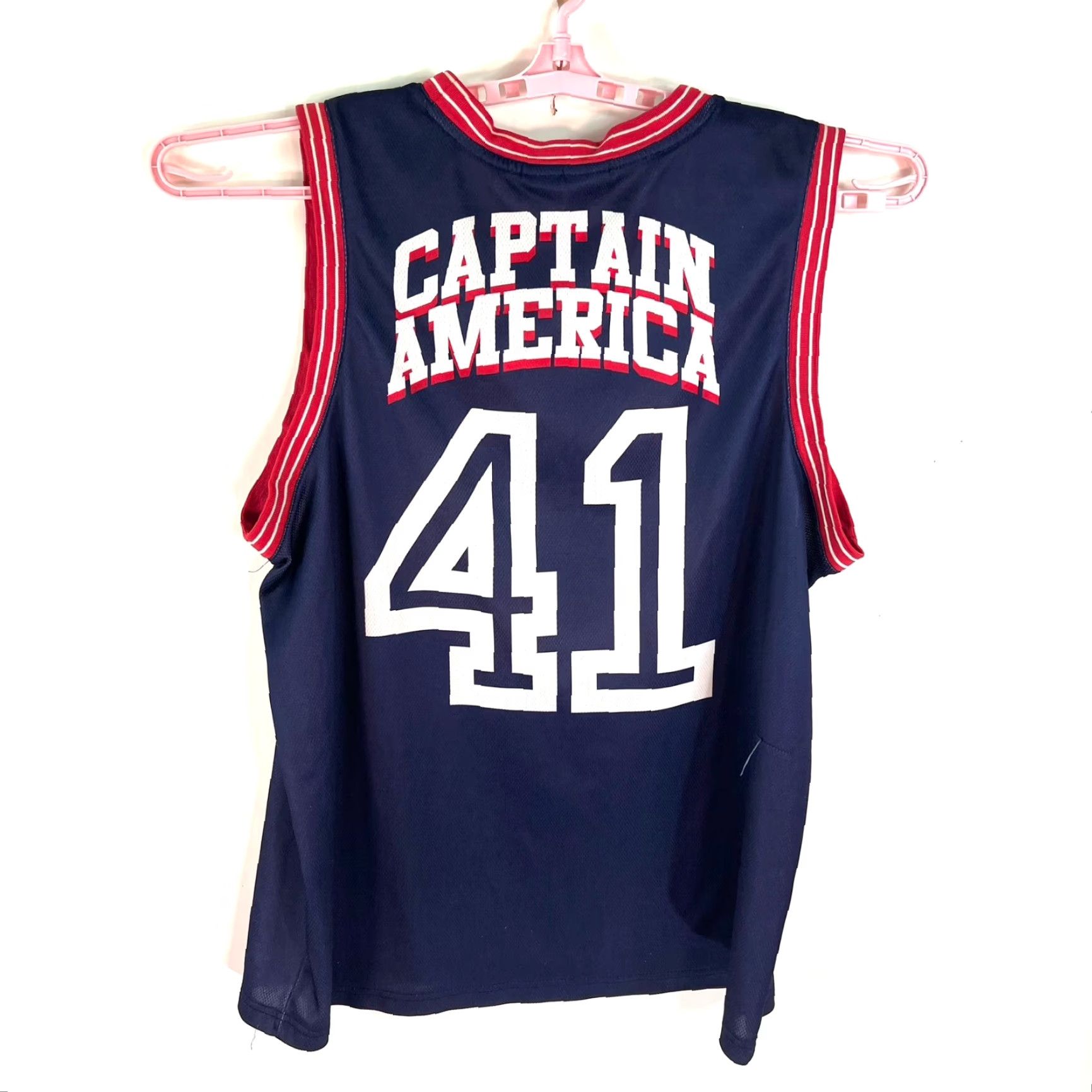 Vintage VINTAGE Captain America Jersey Shirt Mens XXL Blue 2XL Marvel Comics Cap America 90s Footbal Basketball Double-Sided Logo Size US XXL / EU 58 / 5 - 3 Thumbnail