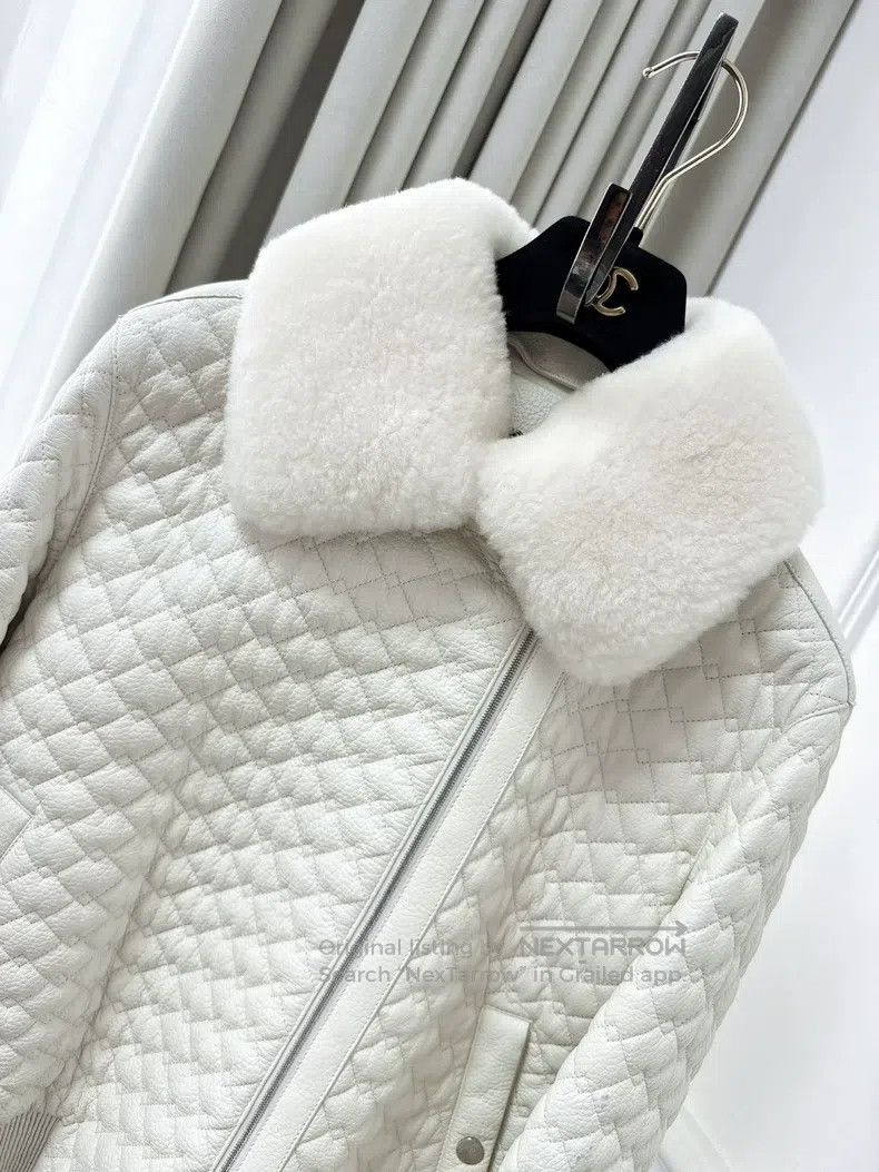 Hermes Hermes Autumn/winter white diamond pattern leather jacket Size XS / US 0-2 / IT 36-38 - 7 Thumbnail
