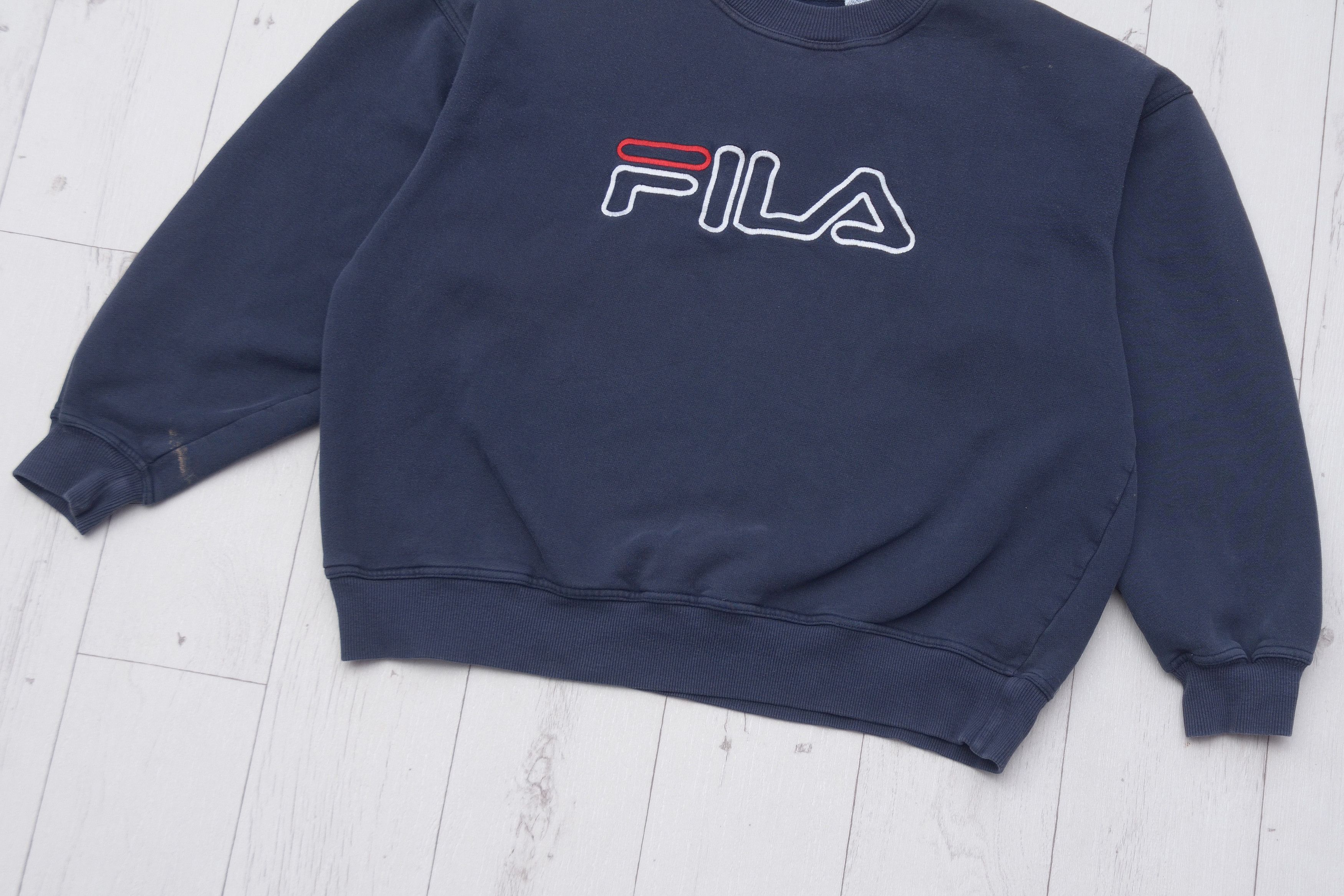Fila × Vintage Vintage Fila Sweatsirt Size L Oversized Worn Big Logo Y2K Size US L / EU 52-54 / 3 - 3 Thumbnail