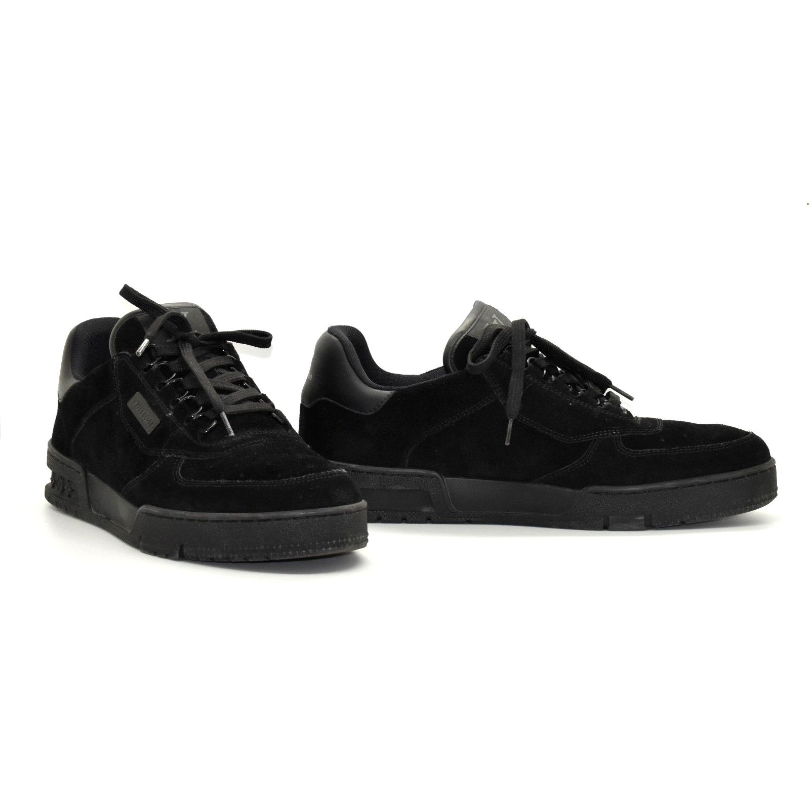 Louis Vuitton LOUIS VUITTON Black Suede & Leather Sneakers Size 6.5 Size US 7.5 / EU 40-41 - 1 Thumbnail