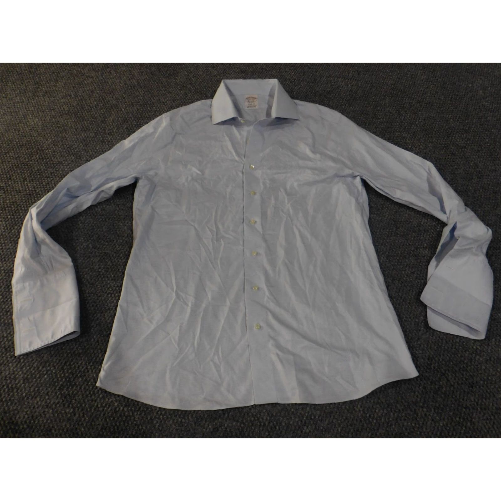 Brooks Brothers Brooks Brothers dress shirt mens 16.5 blue soho fit non iron button front long sleeve striped casual business mens Regular 1818 French cuff blue Size 46R - 2 Thumbnail