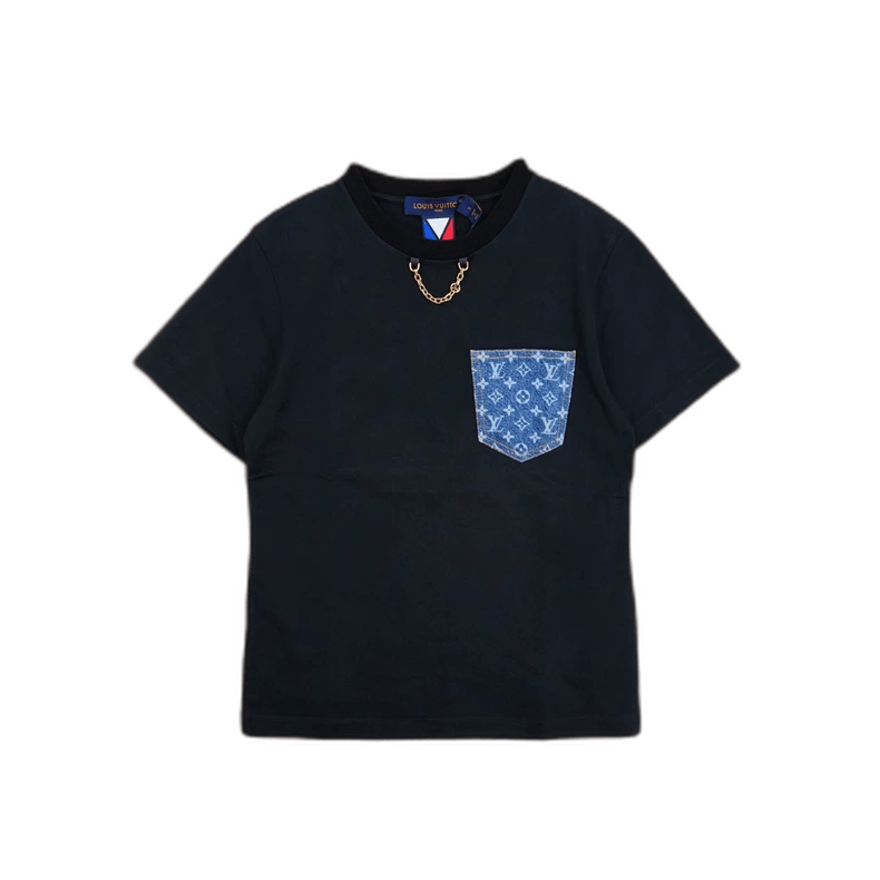 Louis Vuitton Louis Vuitton Black Denim Pocket TShirt-2506 Size S / US 4 / IT 40 - 1 Thumbnail