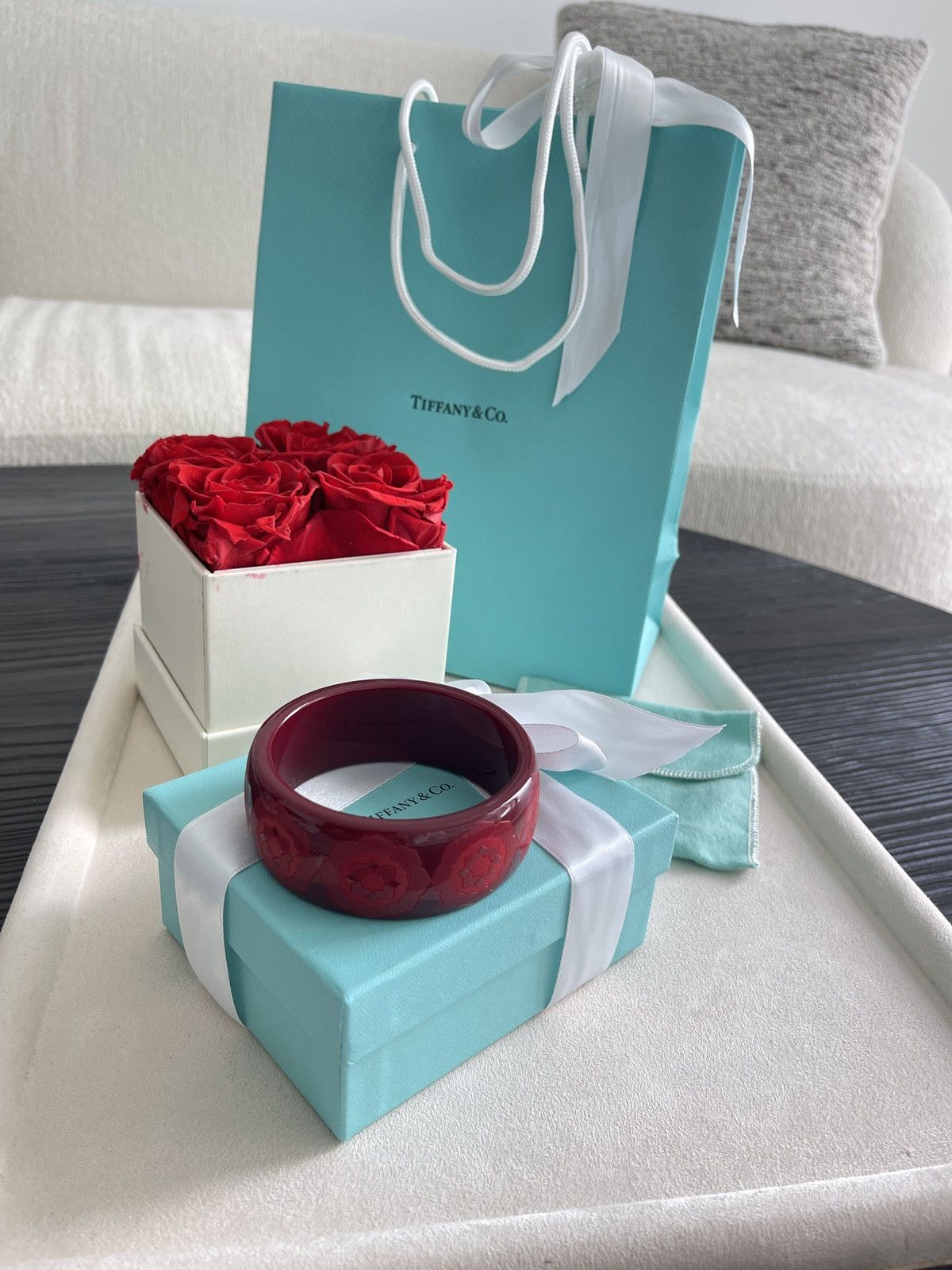 Tiffany & Co. TIFFANY & CO. RESIN PALOMA PICASSO RED ZELLIGE BANGLE $745 Size ONE SIZE - 1 Thumbnail