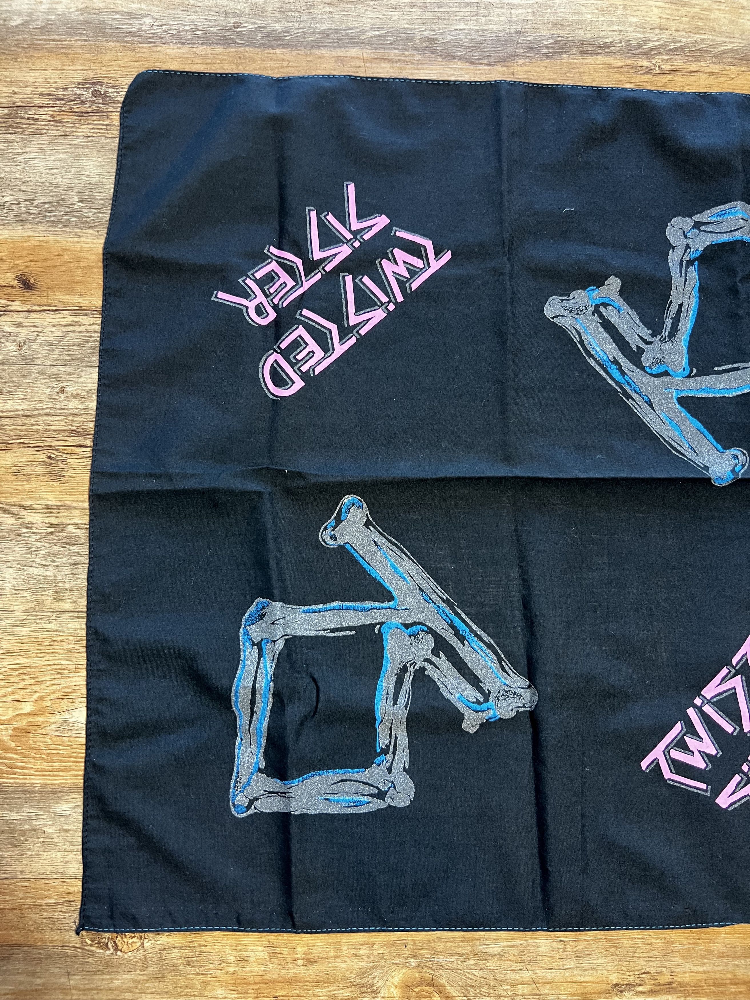 Vintage Vintage 1980's Twisted Sister Logo Bandana Size ONE SIZE - 2 Thumbnail